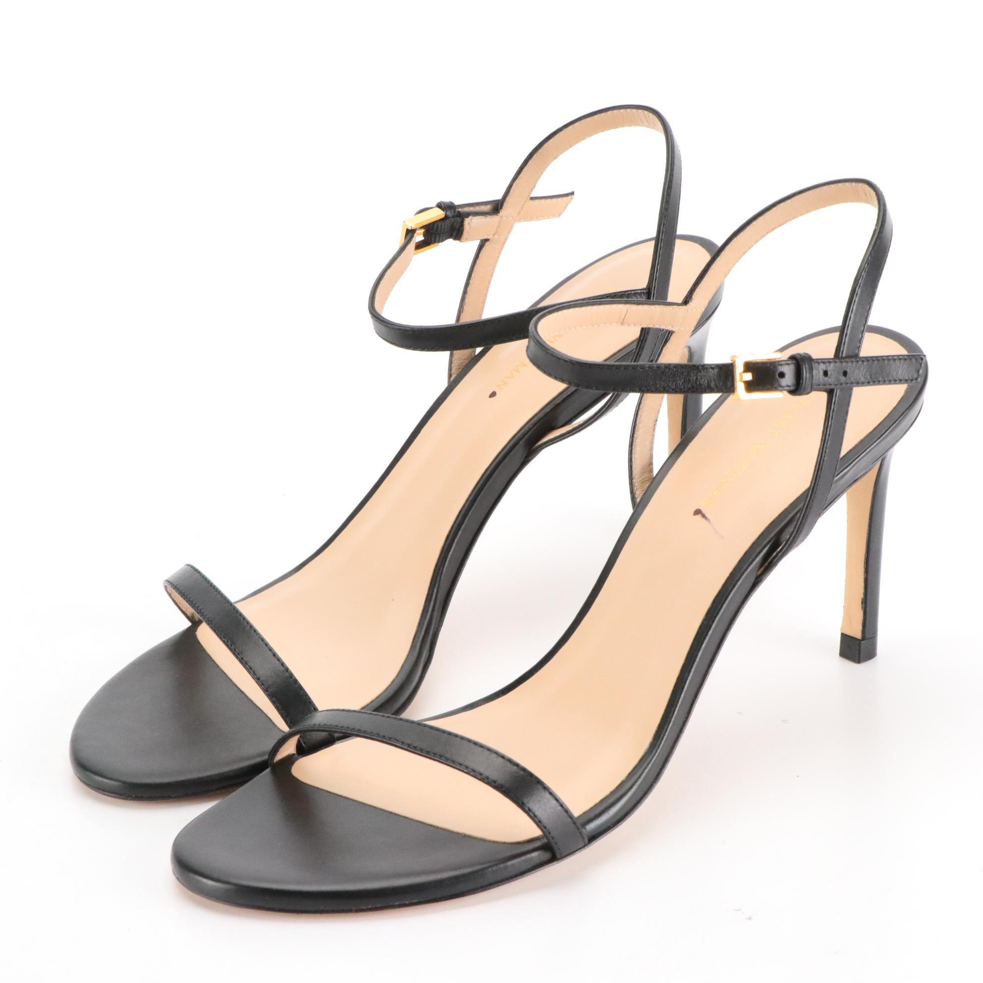 Stuart Weitzman Black and Embellished Silver High Heeled Sandals, New in Box