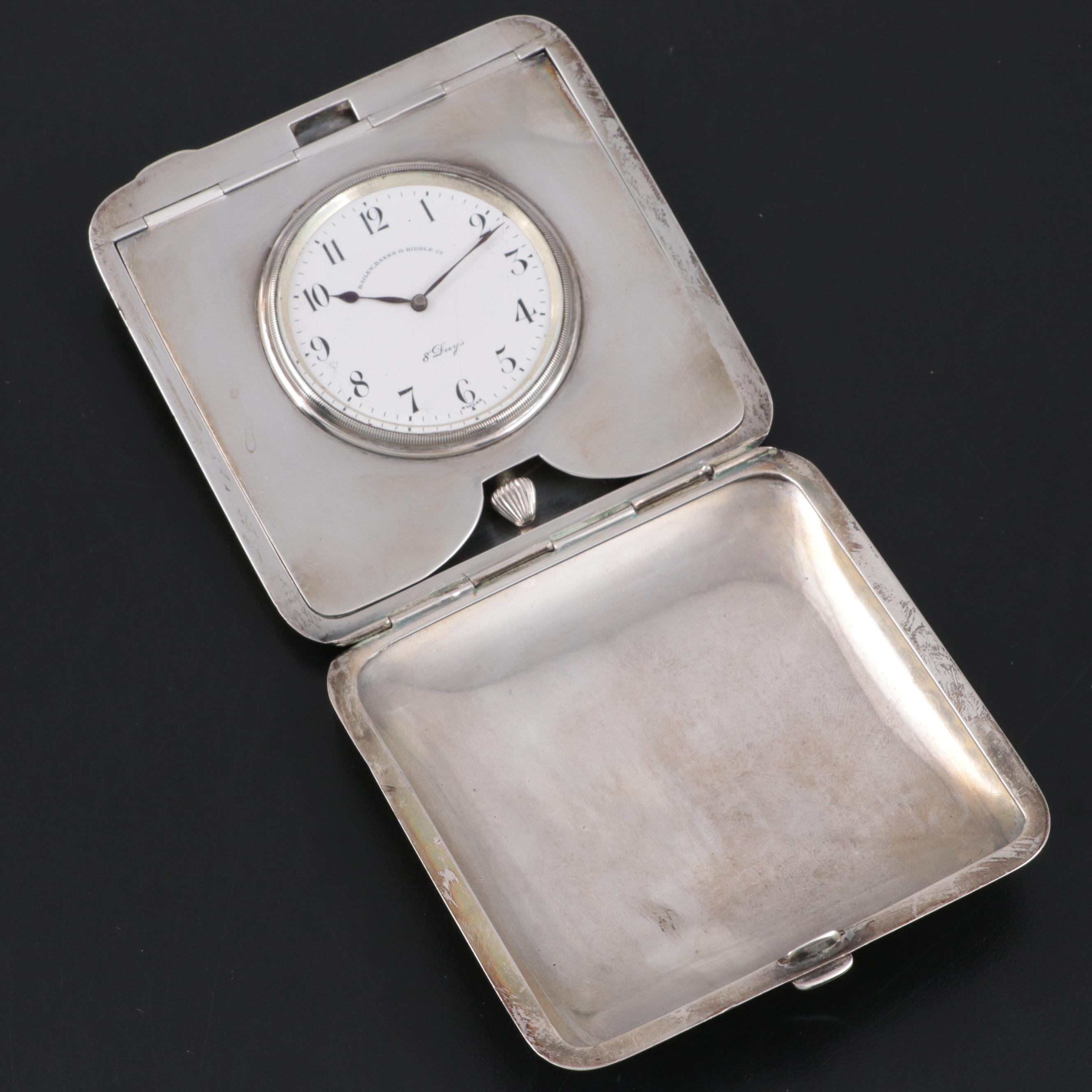 Bailey, Banks & Biddle Sterling Silver Travel Clock