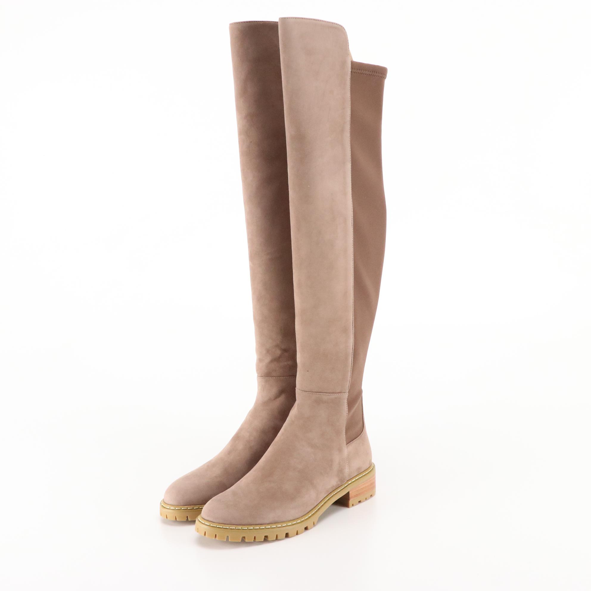 Stuart Weitzman Wedge Espadrille Sandals and Knee High Suede Boots, New in Box