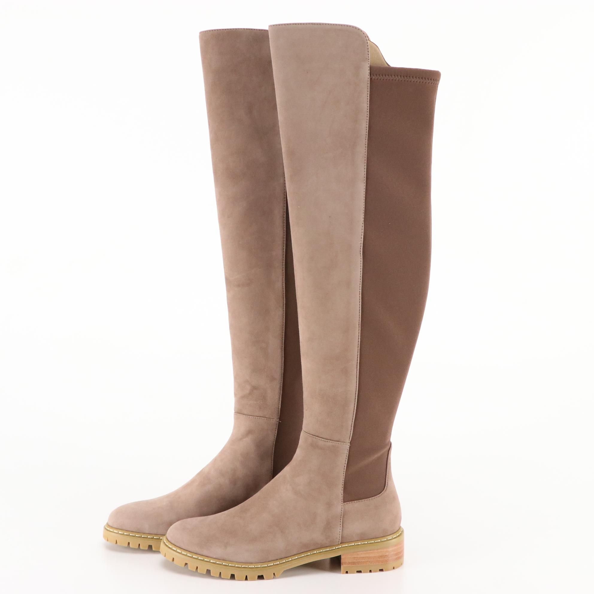 Stuart Weitzman Wedge Espadrille Sandals and Knee High Suede Boots, New in Box