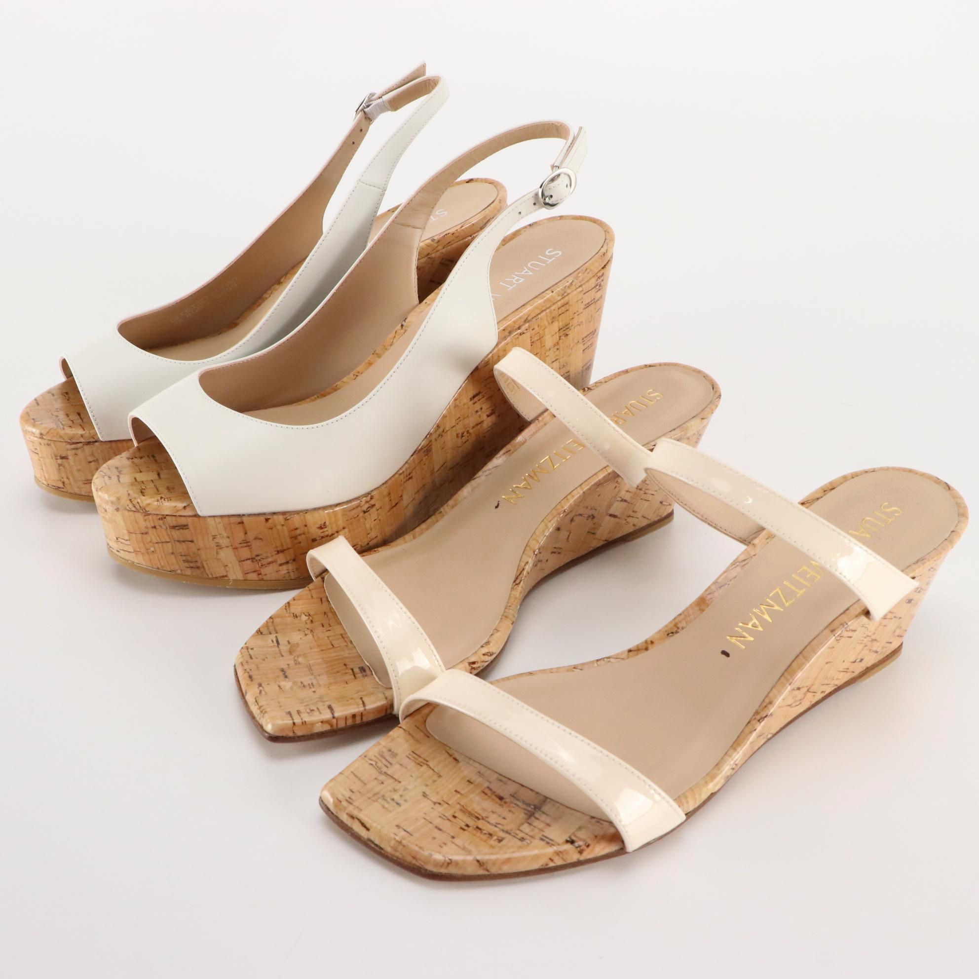 Stuart Weitzman Wedge Sandals and Platforms in Leather with Boxes