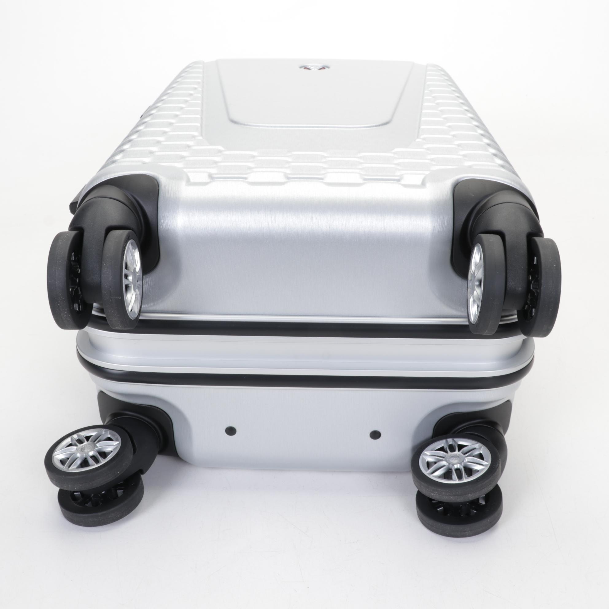 Jaguar Hard-Shell Carry On Suitcase in Silver With Tags