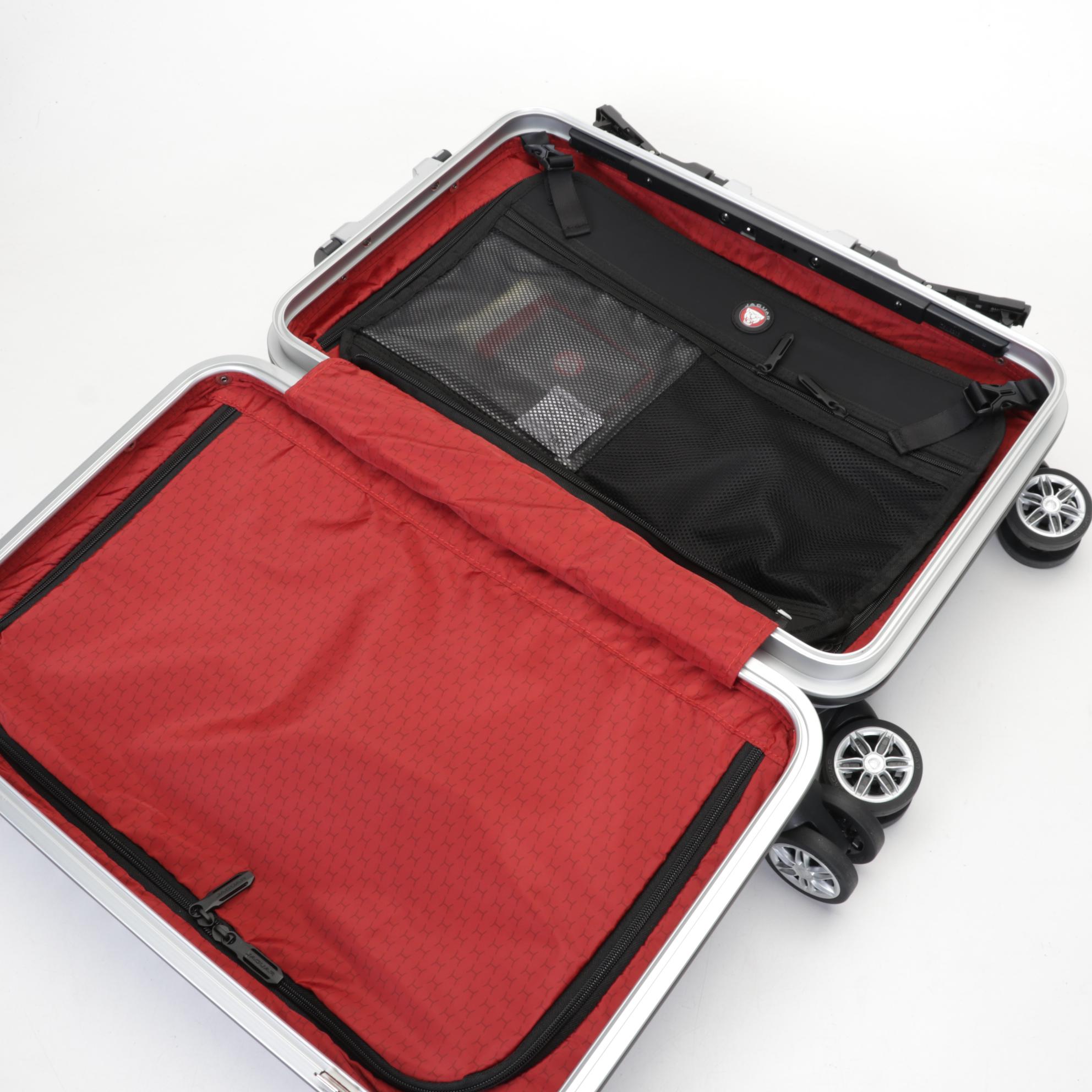 Jaguar Hard-Shell Carry On Suitcase in Silver With Tags