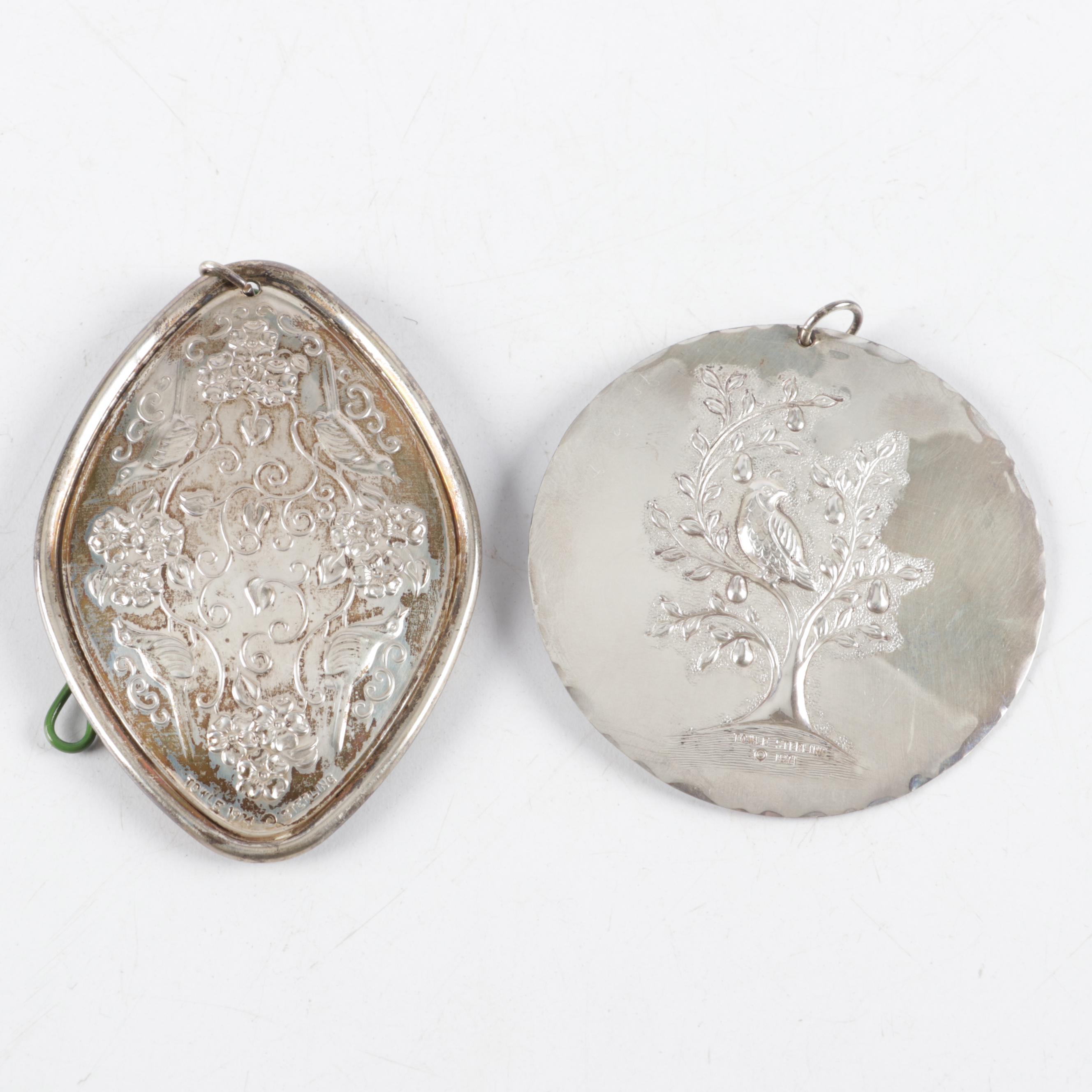 Towle Sterling Silver Medallion Ornaments