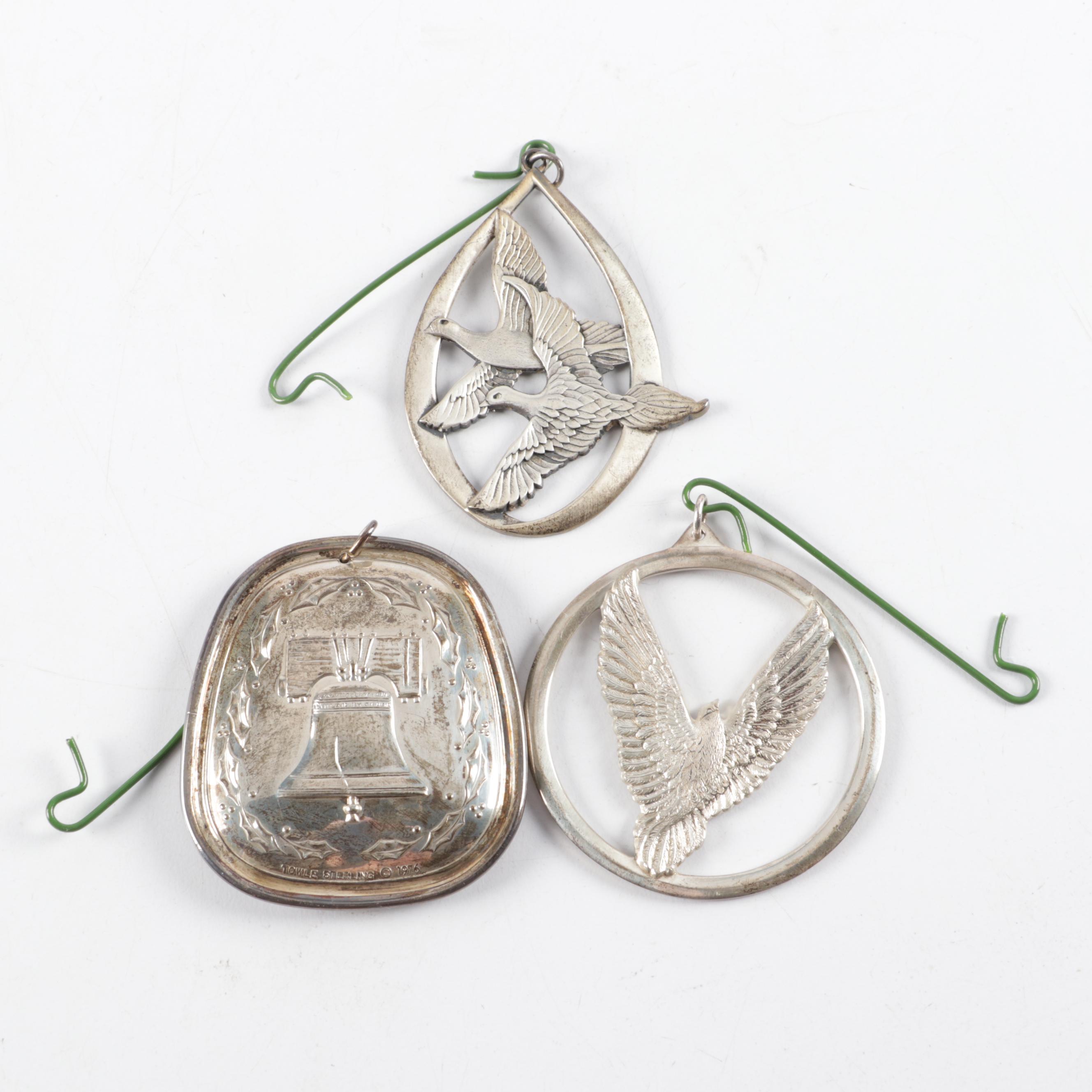 Towle Sterling Silver Medallion Ornaments
