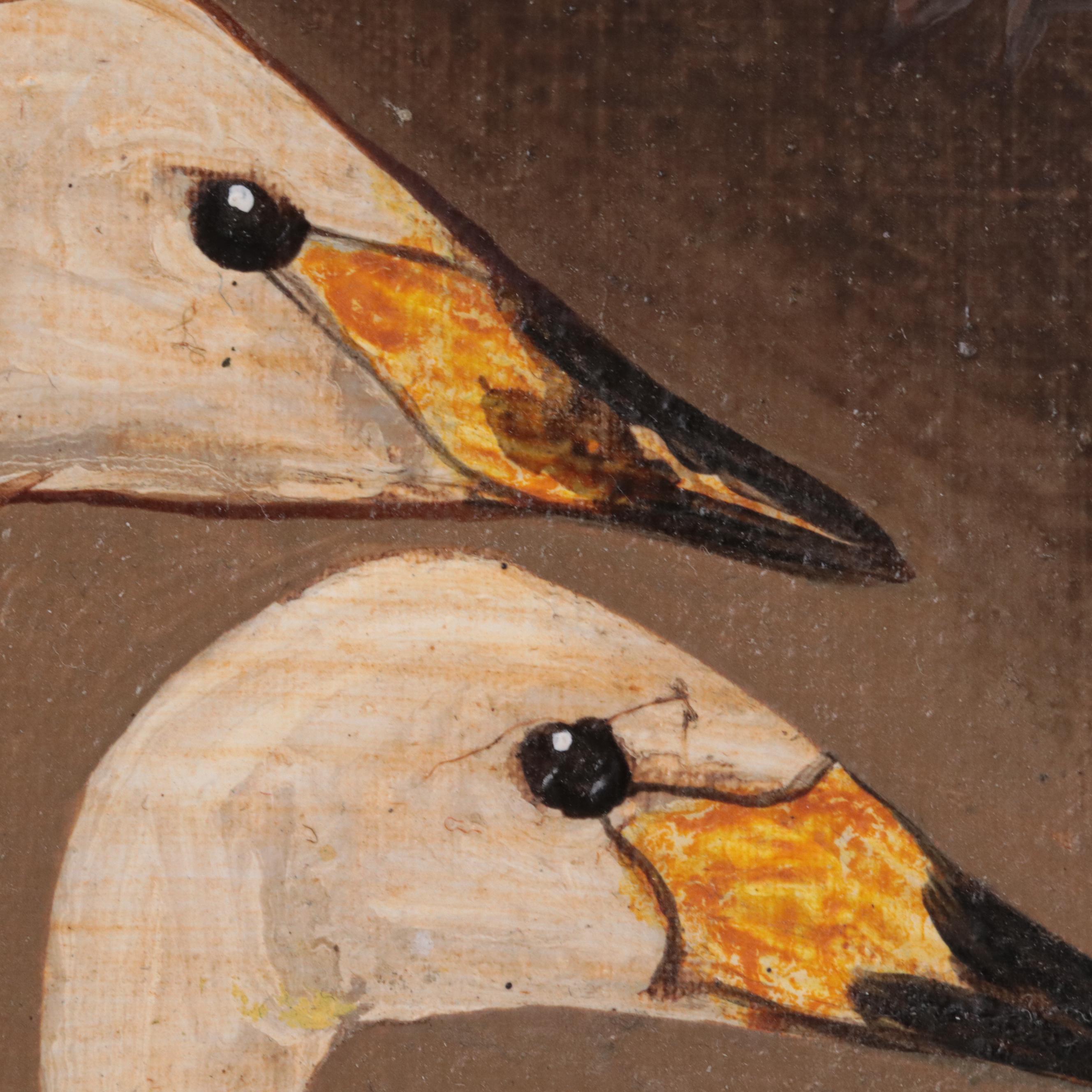 David Andrews Oil Painting of Two Swans, 2021