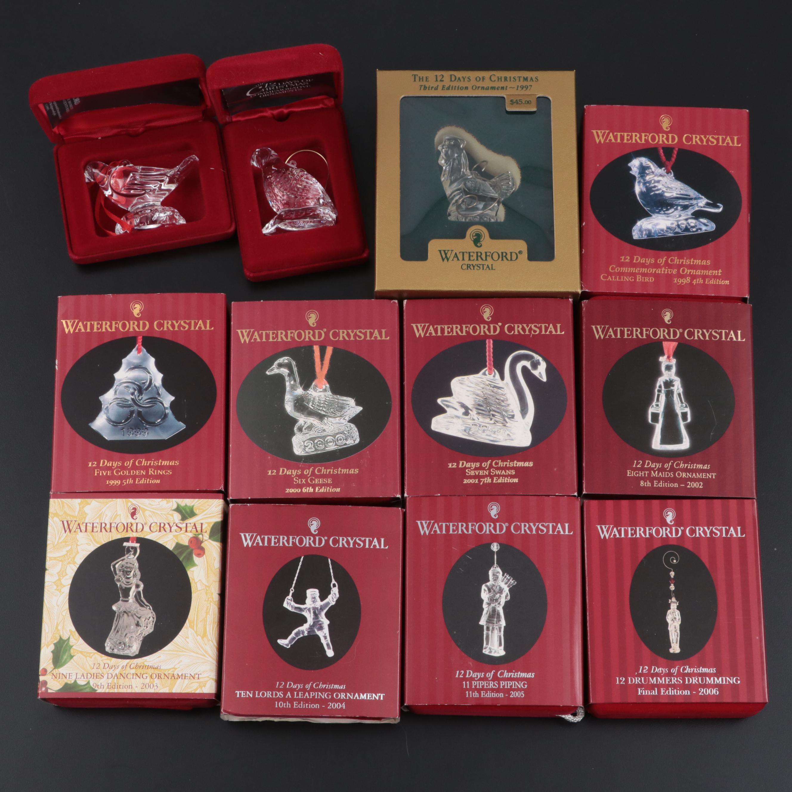 Waterford Crystal "12 Days of Christmas" Ornaments
