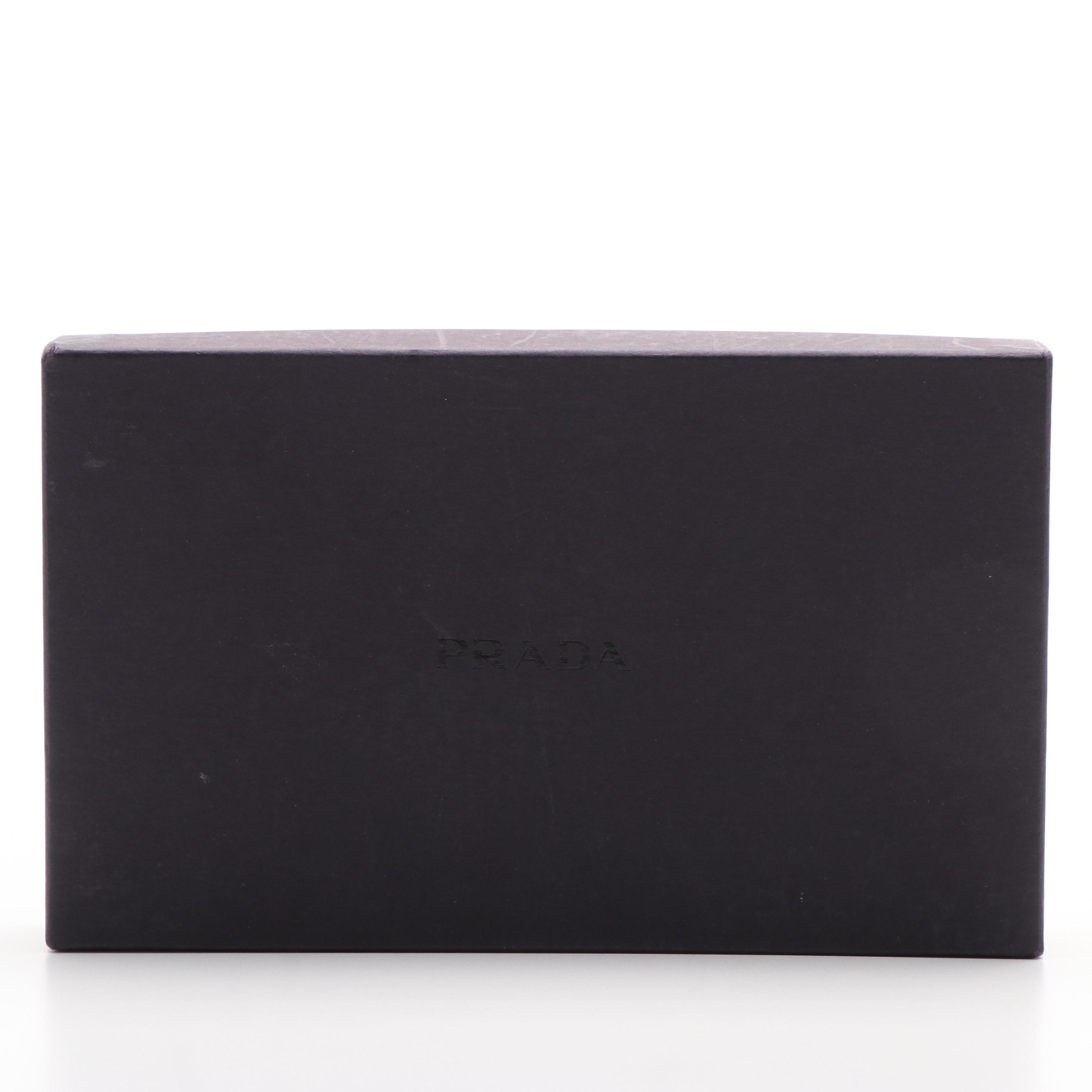 Prada White Leather  Zip Around Wallet