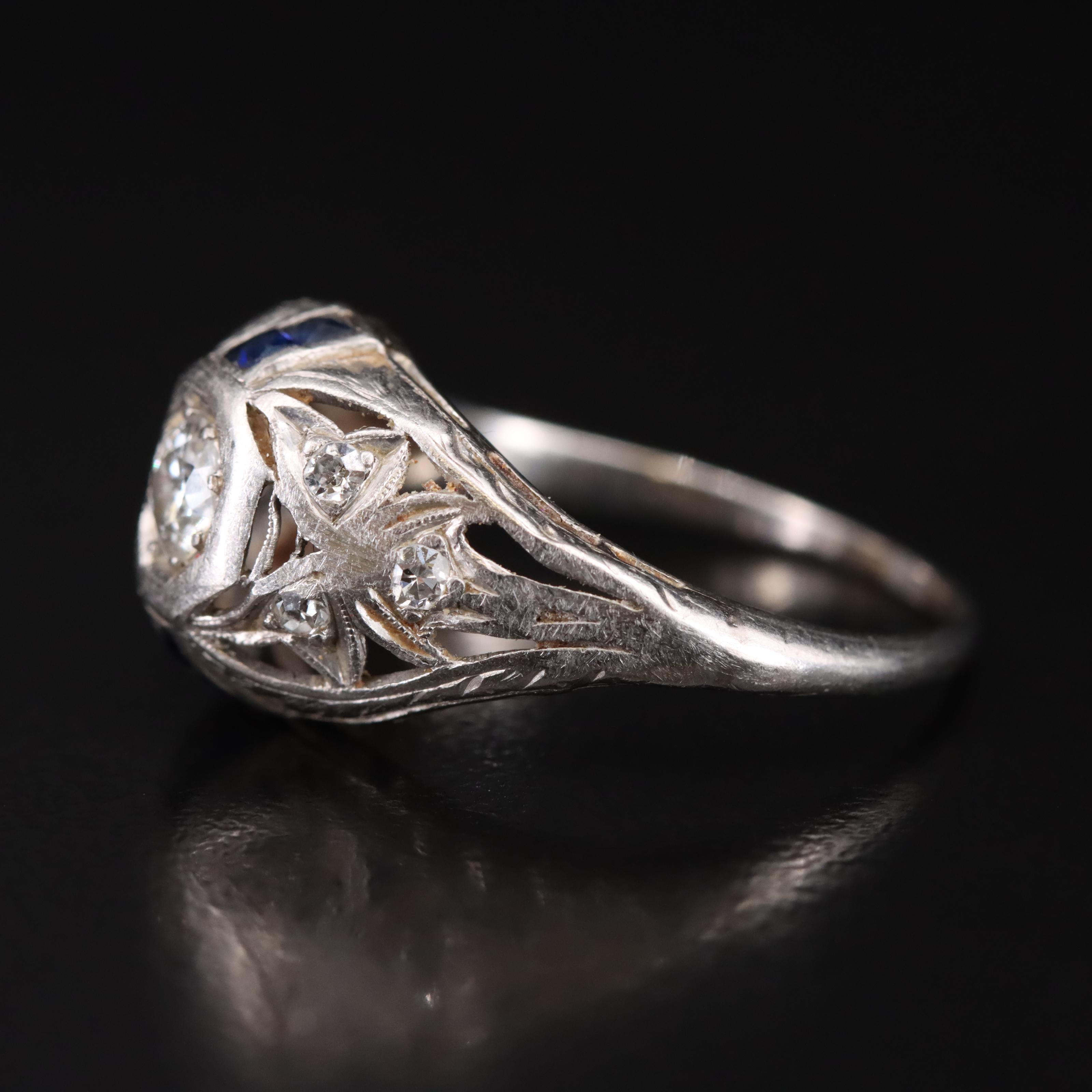 Antique Platinum 0 22 CT Diamond And Sapphire Ring EBTH   1699889284152 02076d8e79d9eb2bc8327ec5c4edfbca6bda69387c595a8b634132a7286ce7fb.JPG