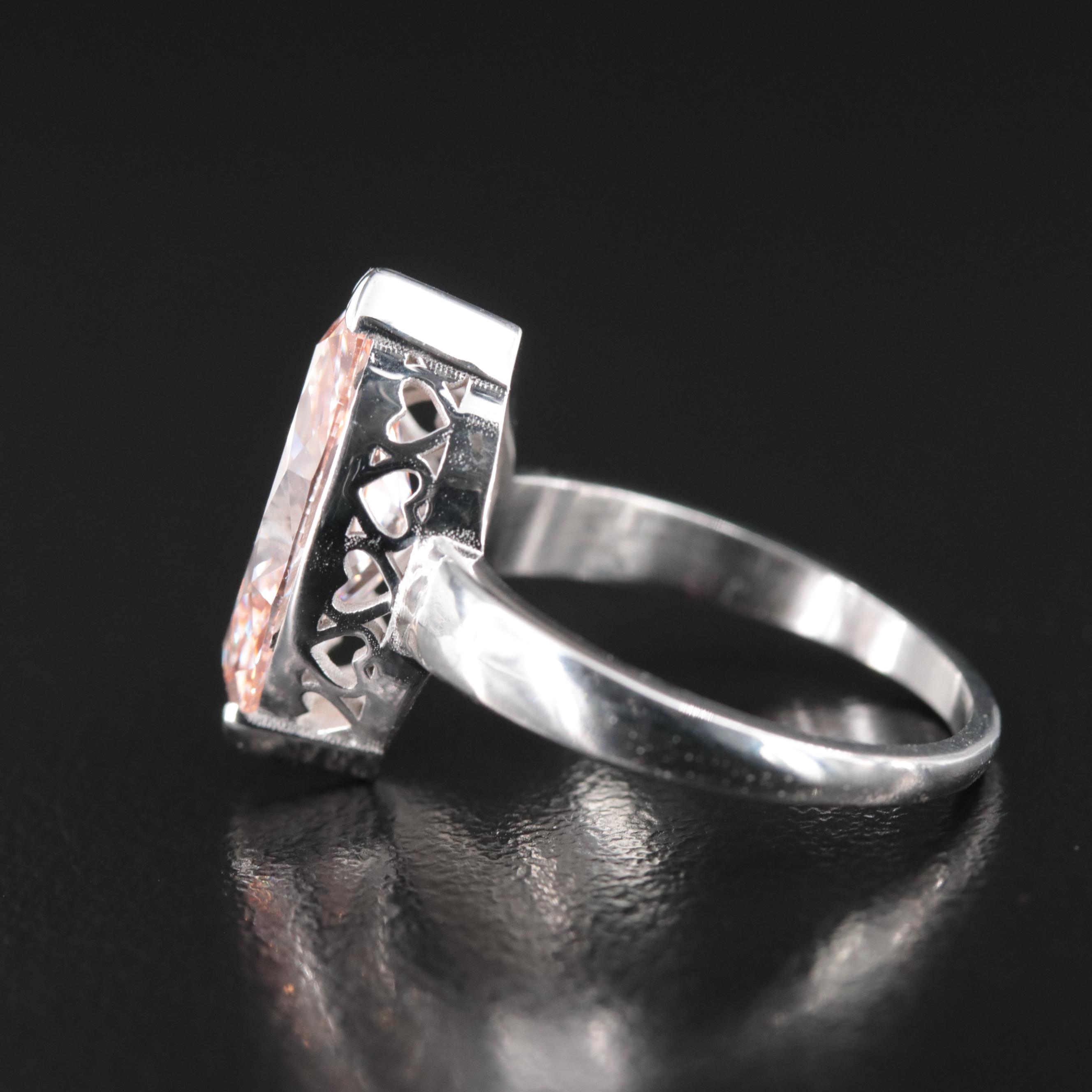 18K 3.59 CT Fancy Pink Diamond Solitaire Ring