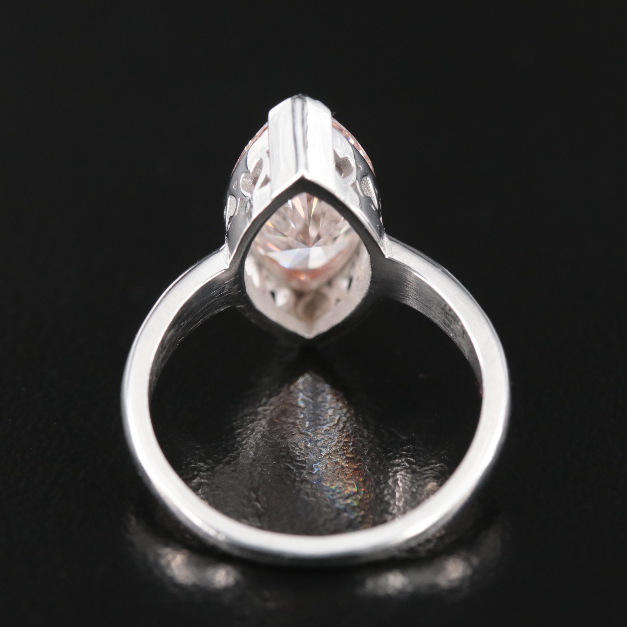 18K 3.59 CT Fancy Pink Diamond Solitaire Ring