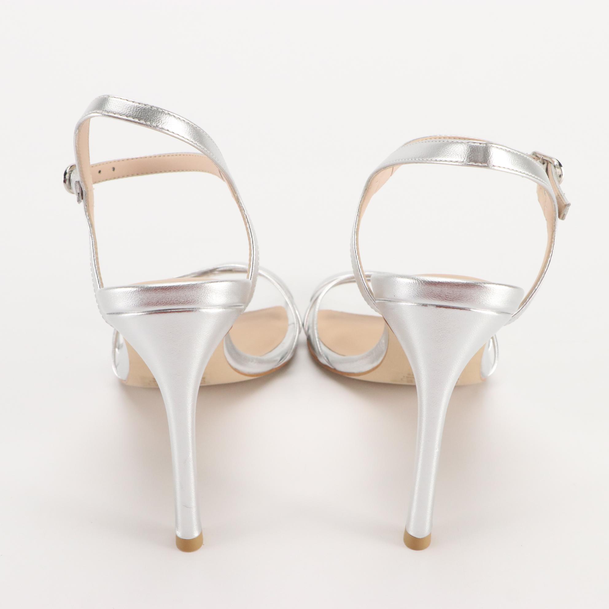 Stuart Weitzman Silver Starla 105 and Nude Starla 80 Heels in Boxes EBTH