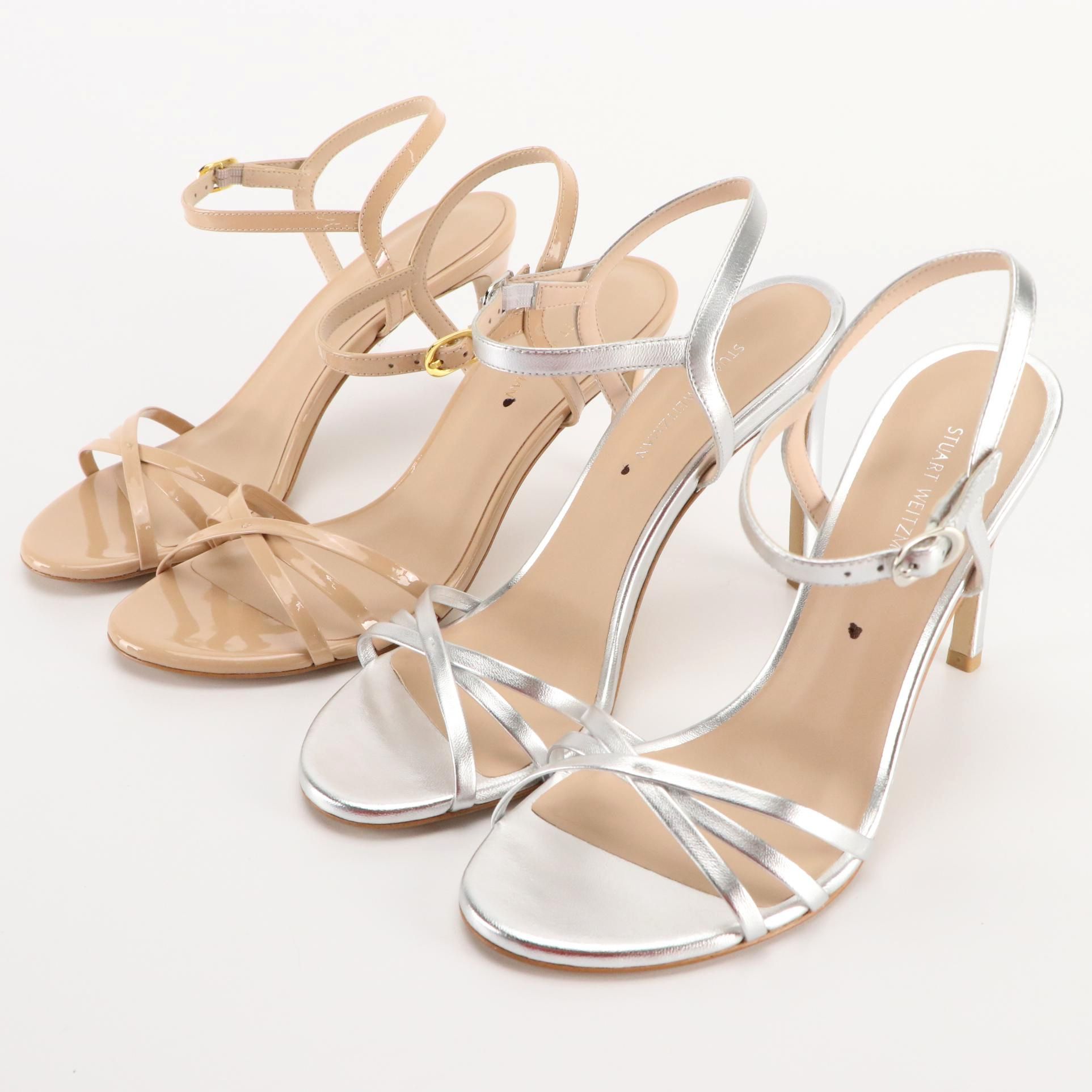 Shoes Designer By Stuart Weitzman In Silver, Size: 8 main image 1