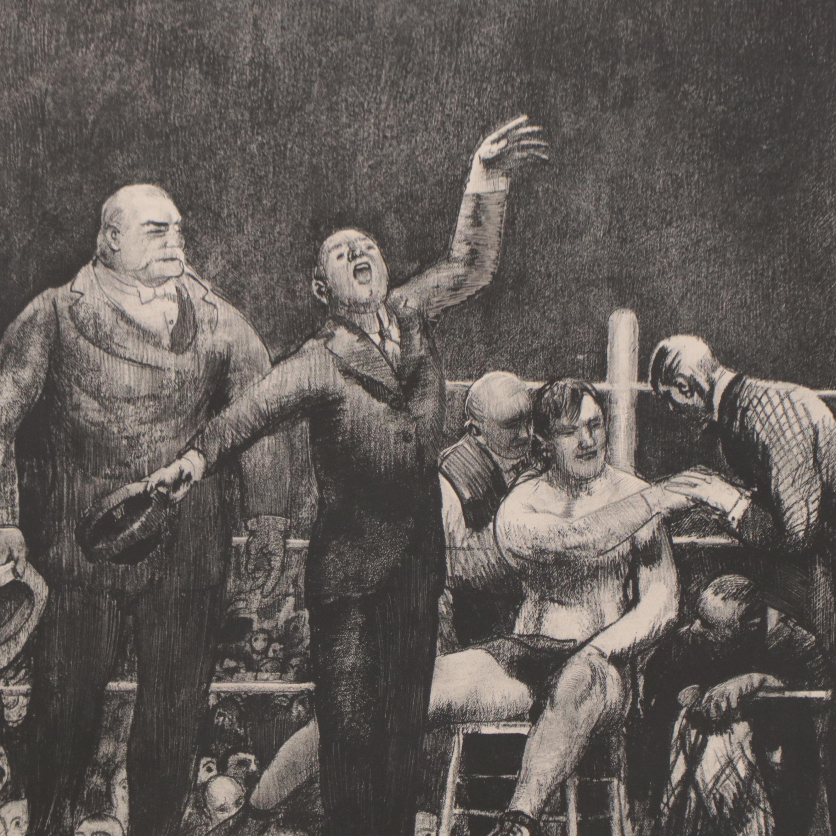 George Bellows Lithograph "Introducing John L. Sullivan"