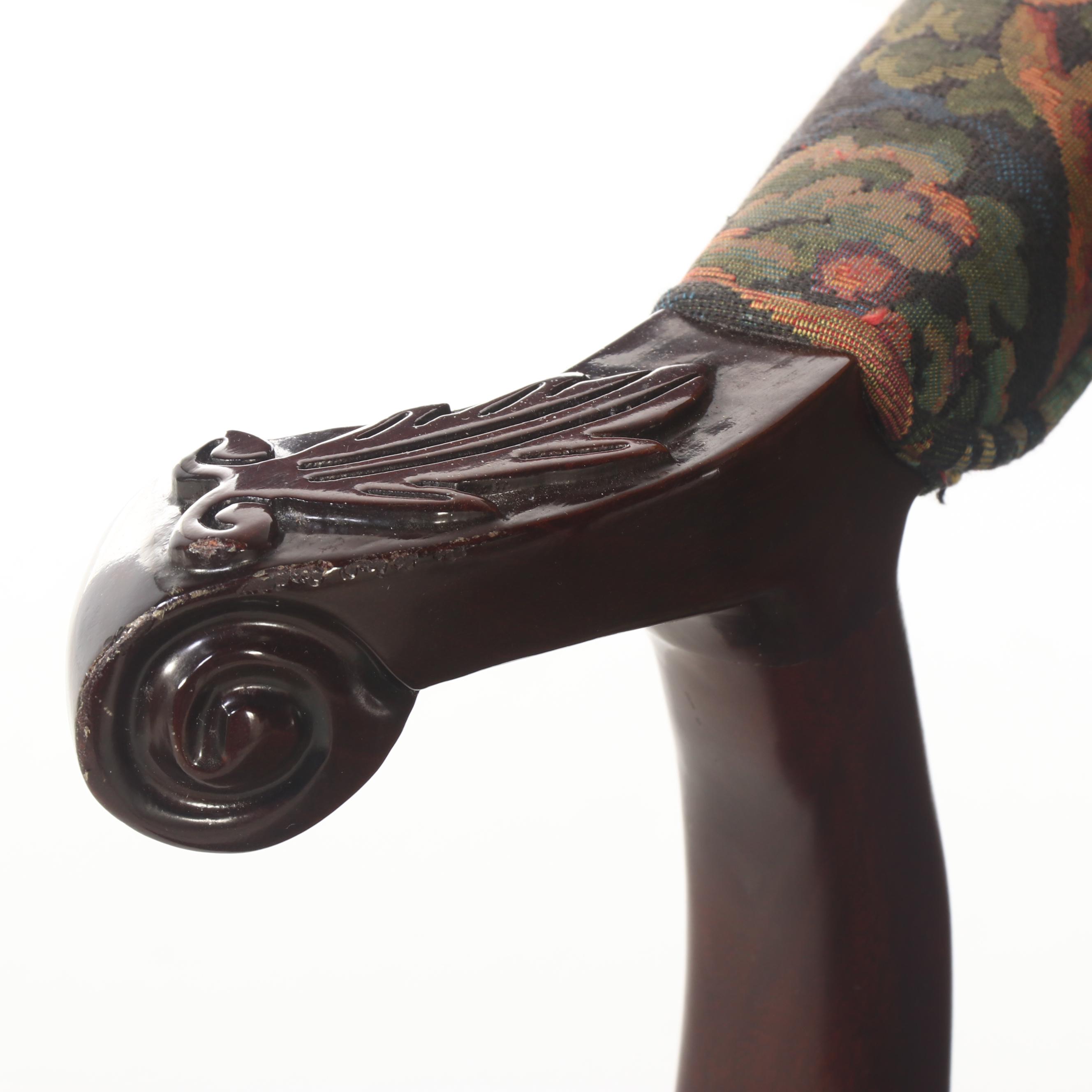 Statesville Chair Company George III Style Mahogany Gainsborough Chair