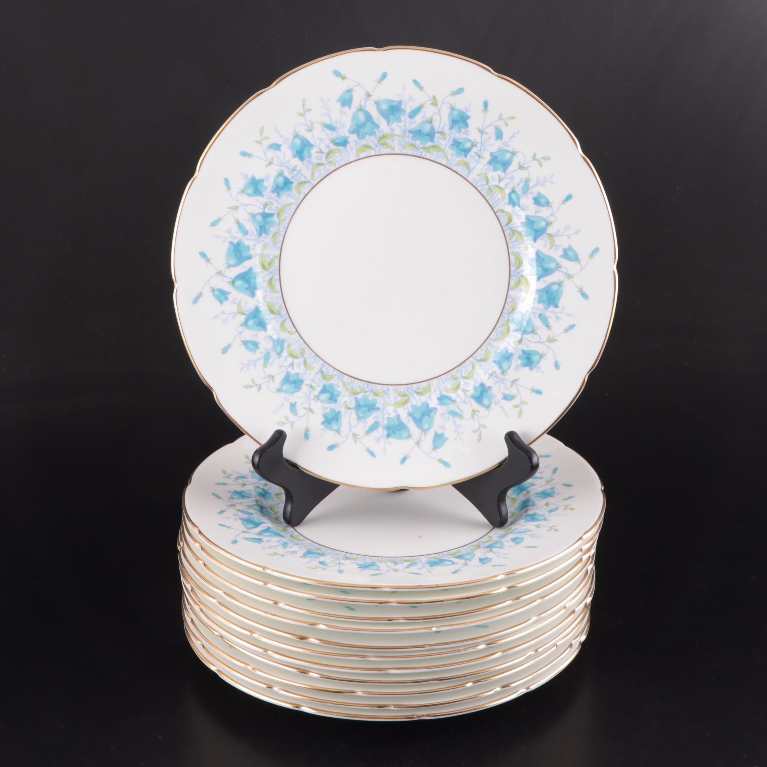 Coalport "Harebell Turquoise" China Dinnerware, Mid to Late 20th Century