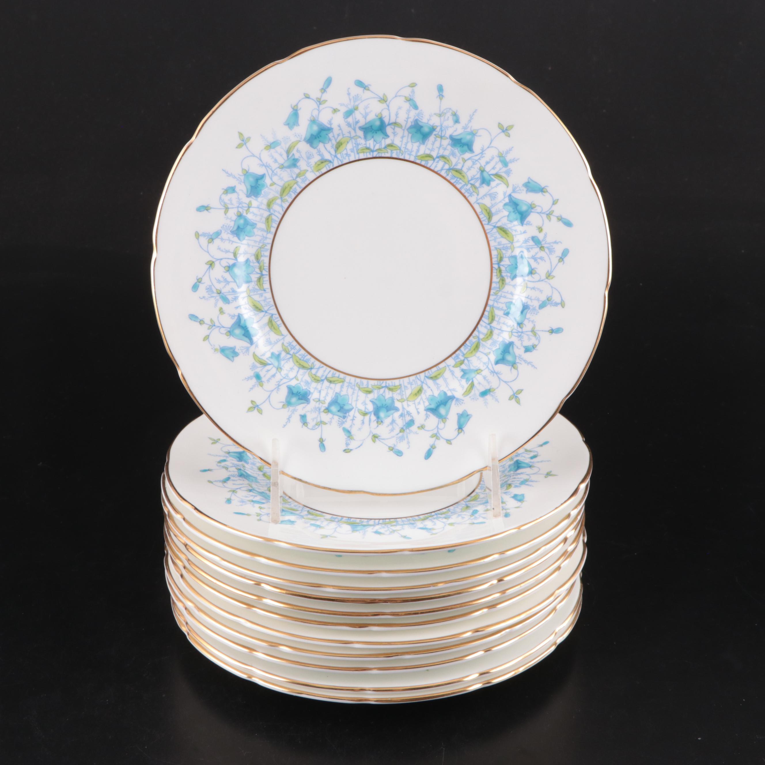 Coalport "Harebell Turquoise" China Dinnerware, Mid to Late 20th Century