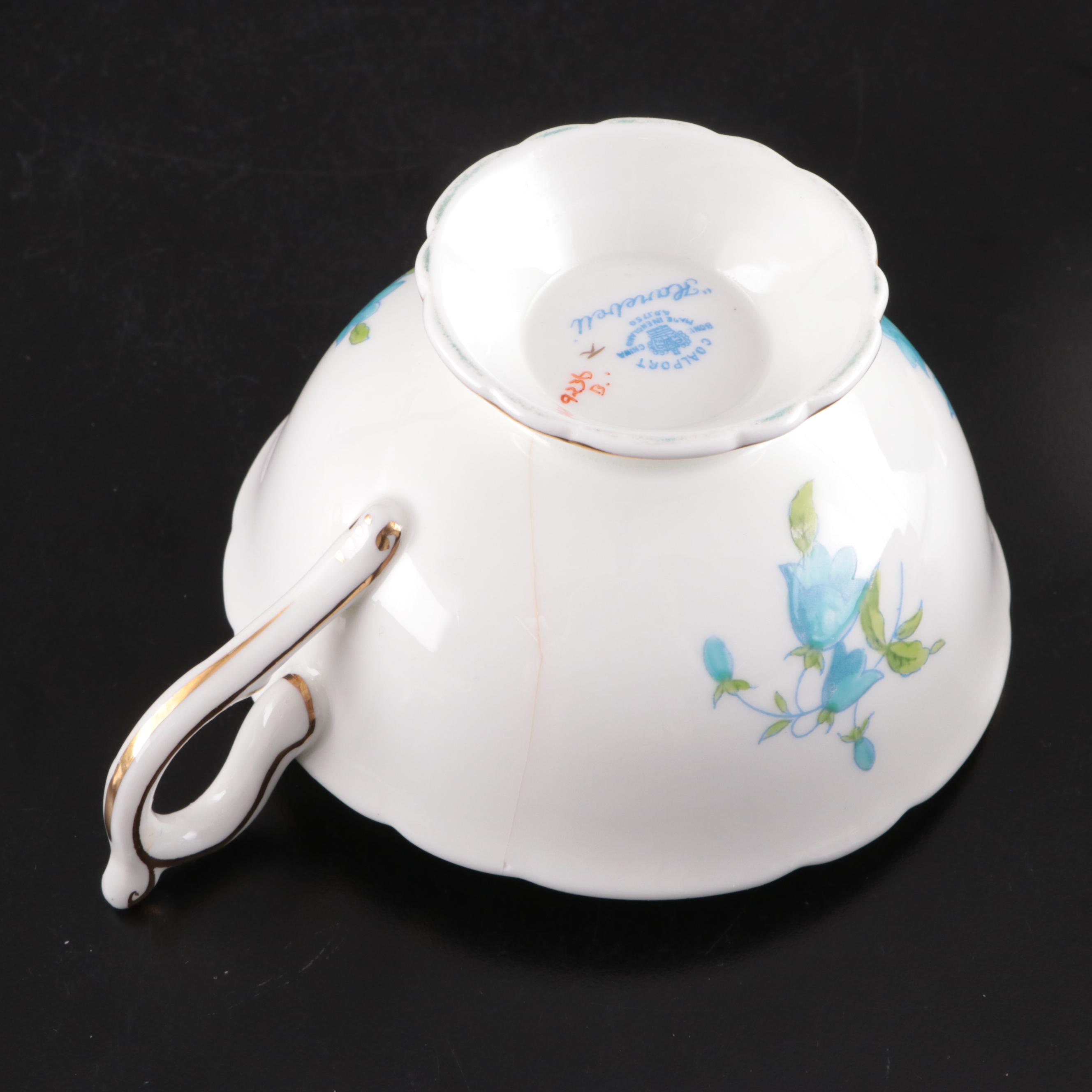 Coalport "Harebell Turquoise" China Dinnerware, Mid to Late 20th Century