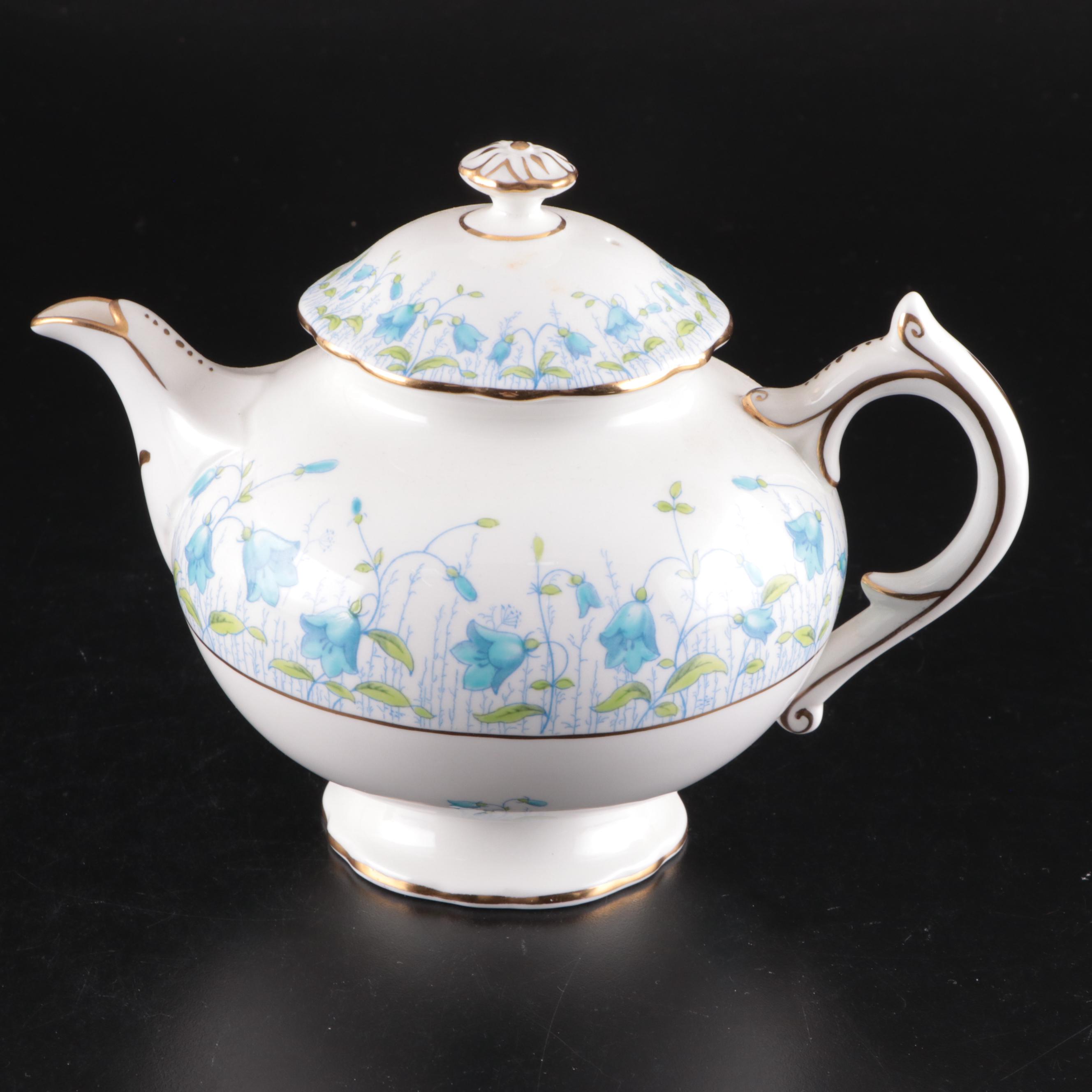 Coalport "Harebell Turquoise" China Dinnerware, Mid to Late 20th Century