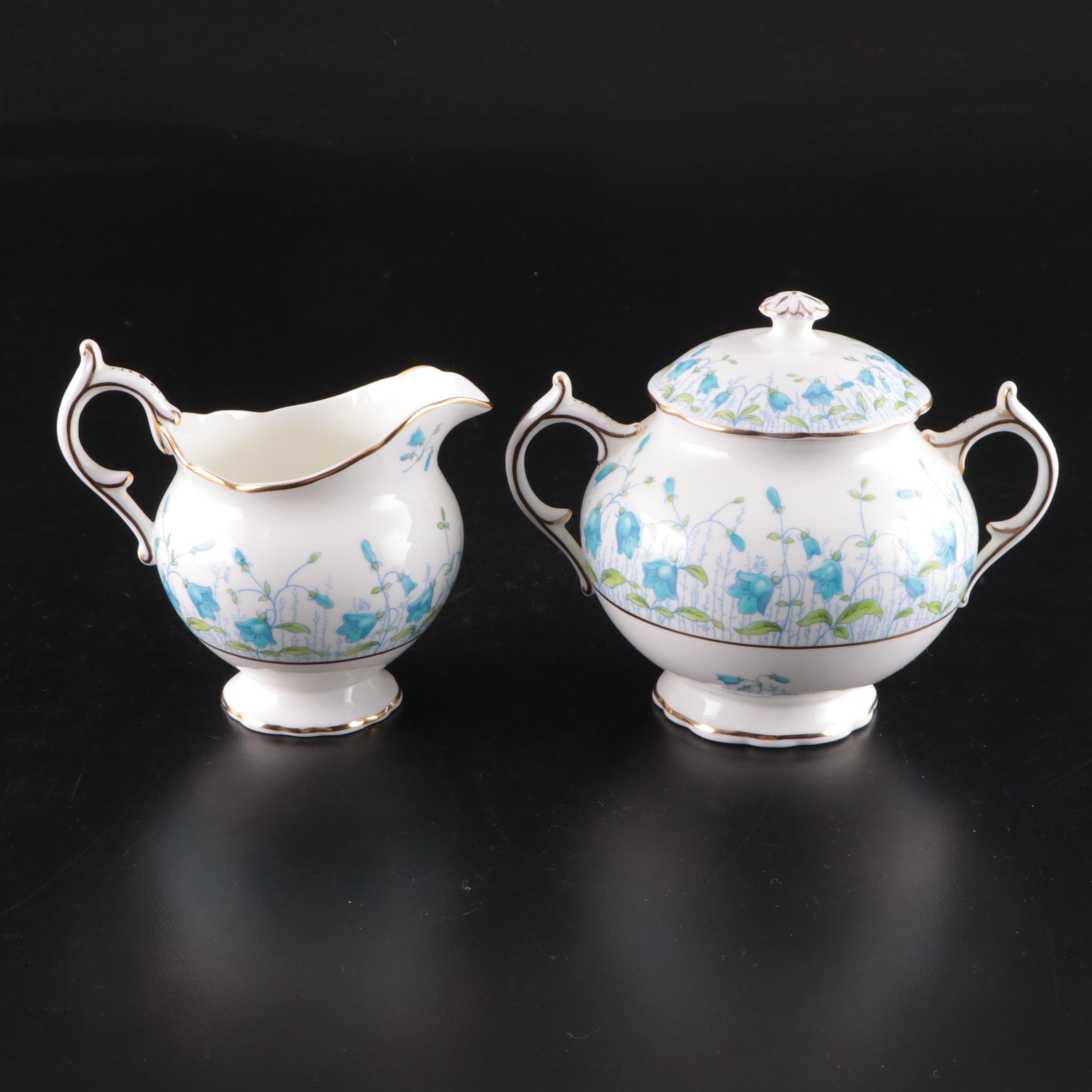 Coalport "Harebell Turquoise" China Dinnerware, Mid to Late 20th Century