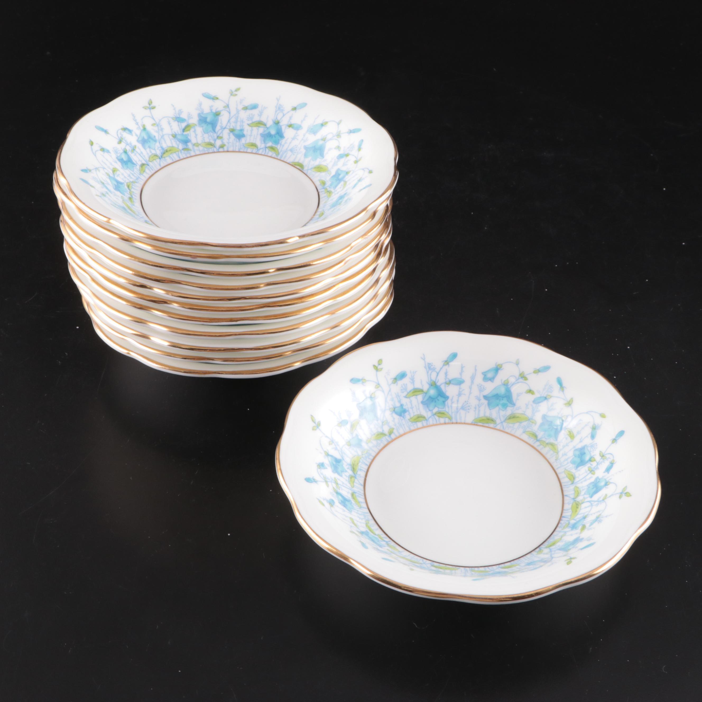 Coalport "Harebell Turquoise" China Dinnerware, Mid to Late 20th Century
