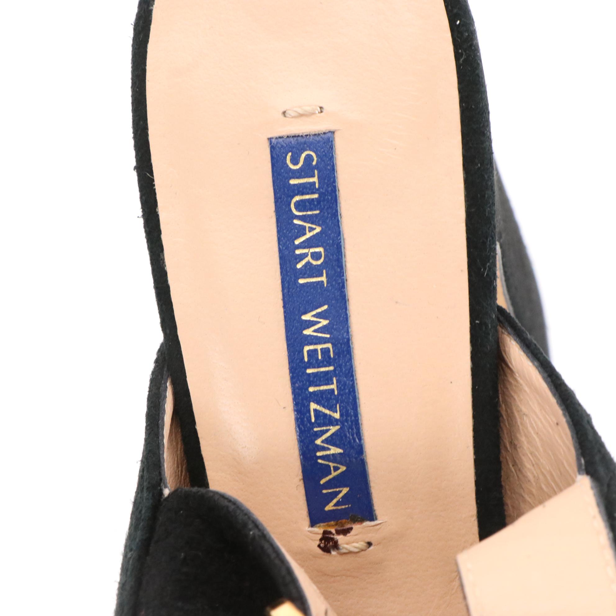 Stuart Weitzman Slide and Platform Sandals in Suede with Boxes