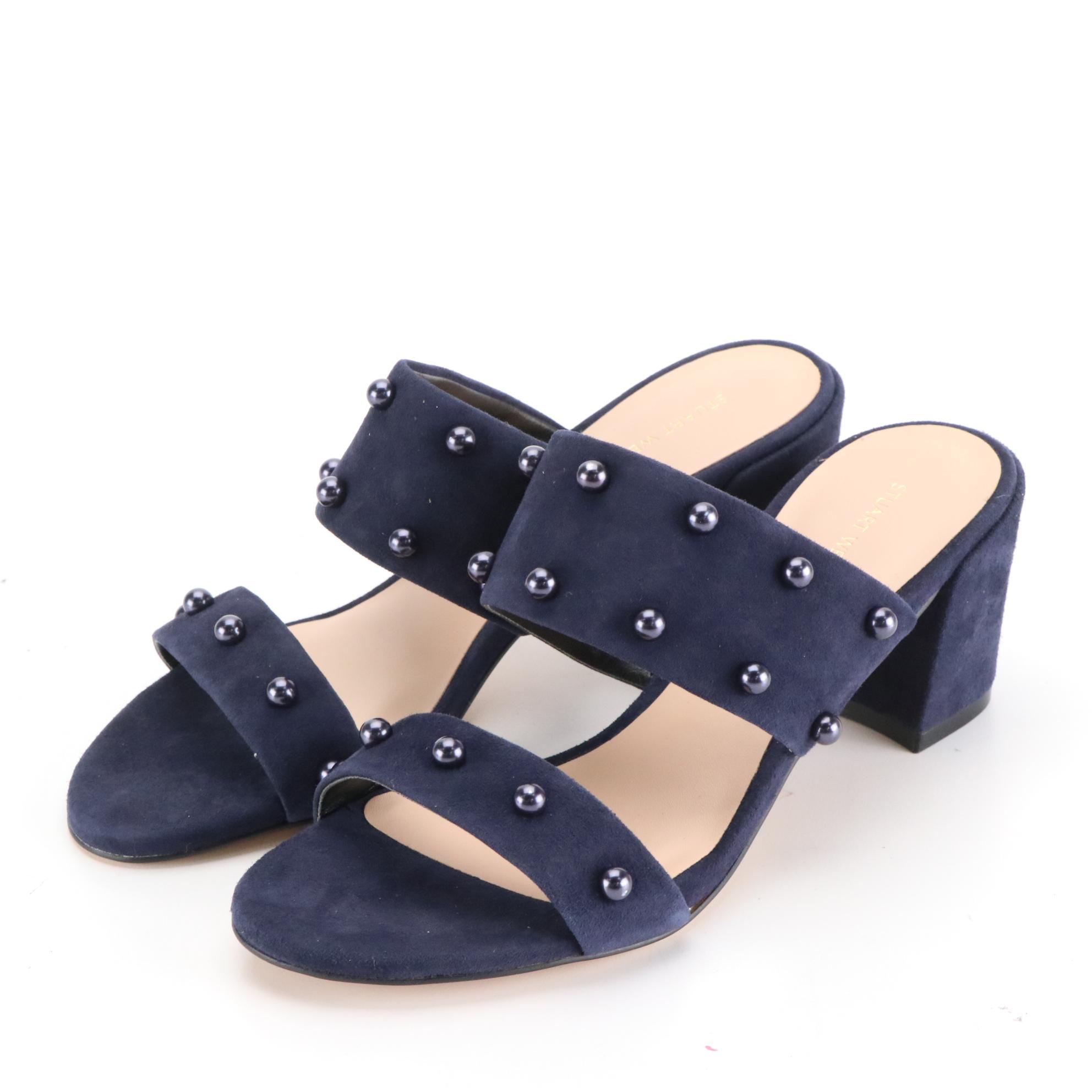 Stuart Weitzman Slide and Platform Sandals in Suede with Boxes