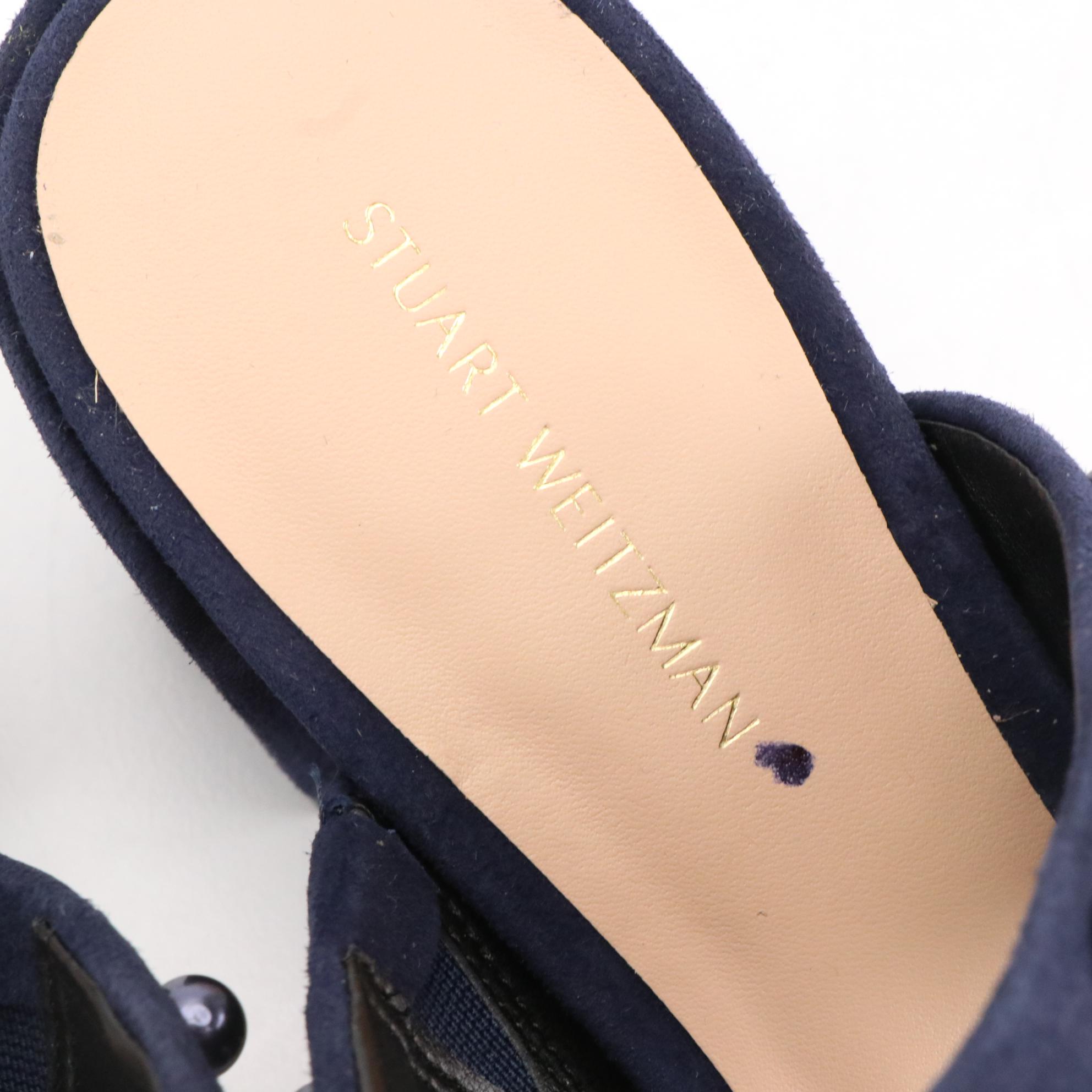 Stuart Weitzman Slide and Platform Sandals in Suede with Boxes