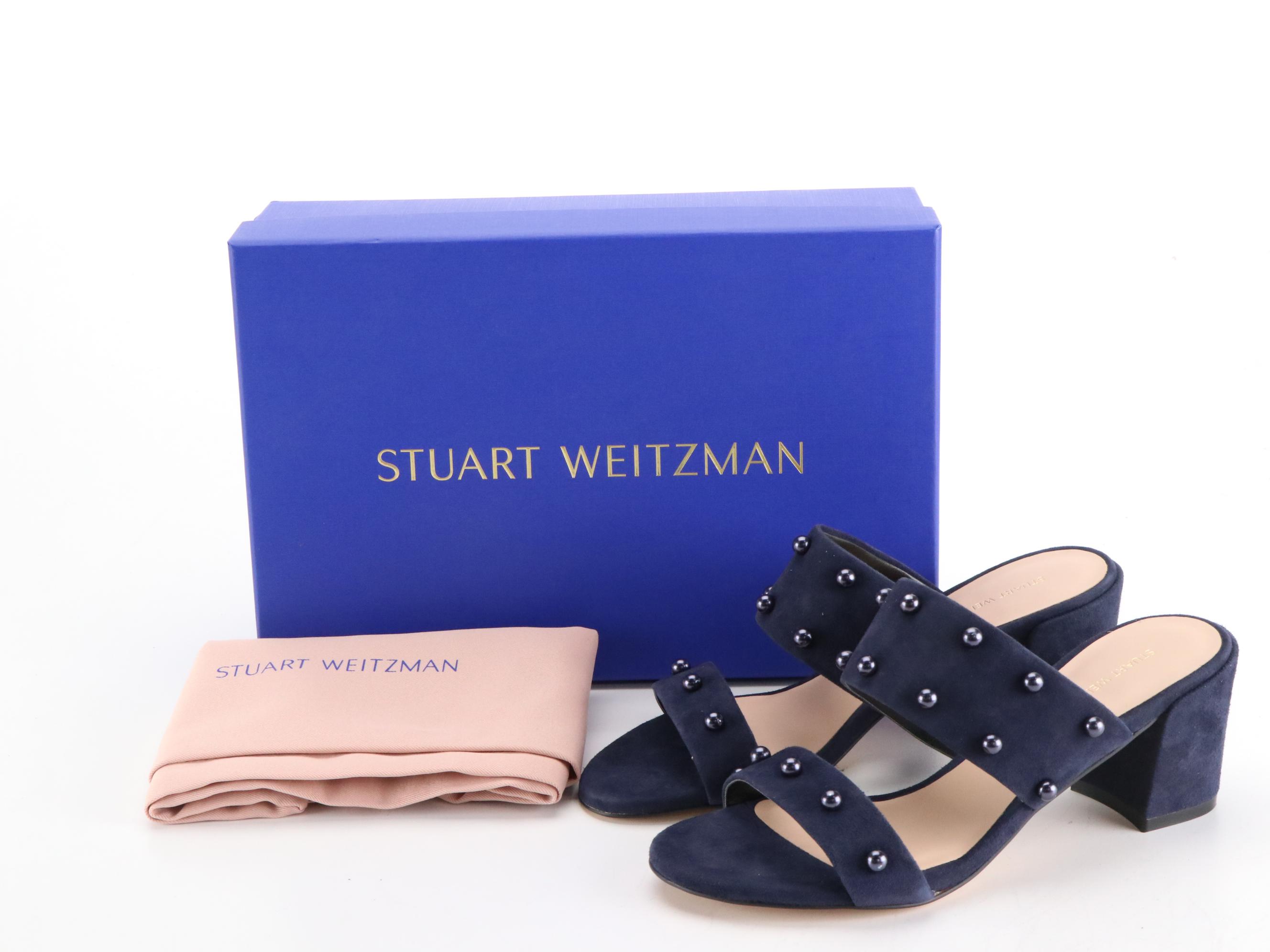 Stuart Weitzman Slide and Platform Sandals in Suede with Boxes