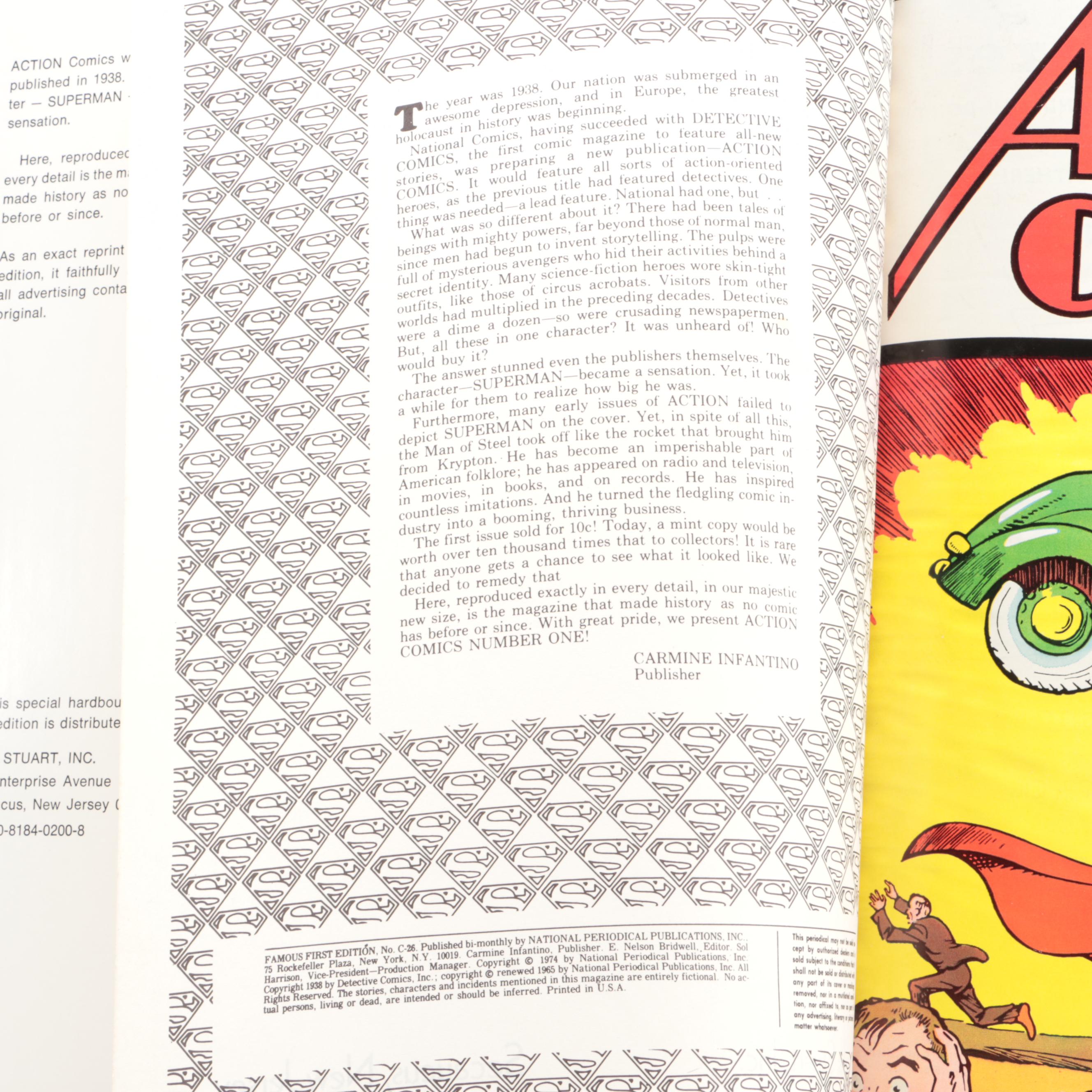 Action Comics #1 Famous 1st Edition Hardcover Comic Book, Late 20th Century