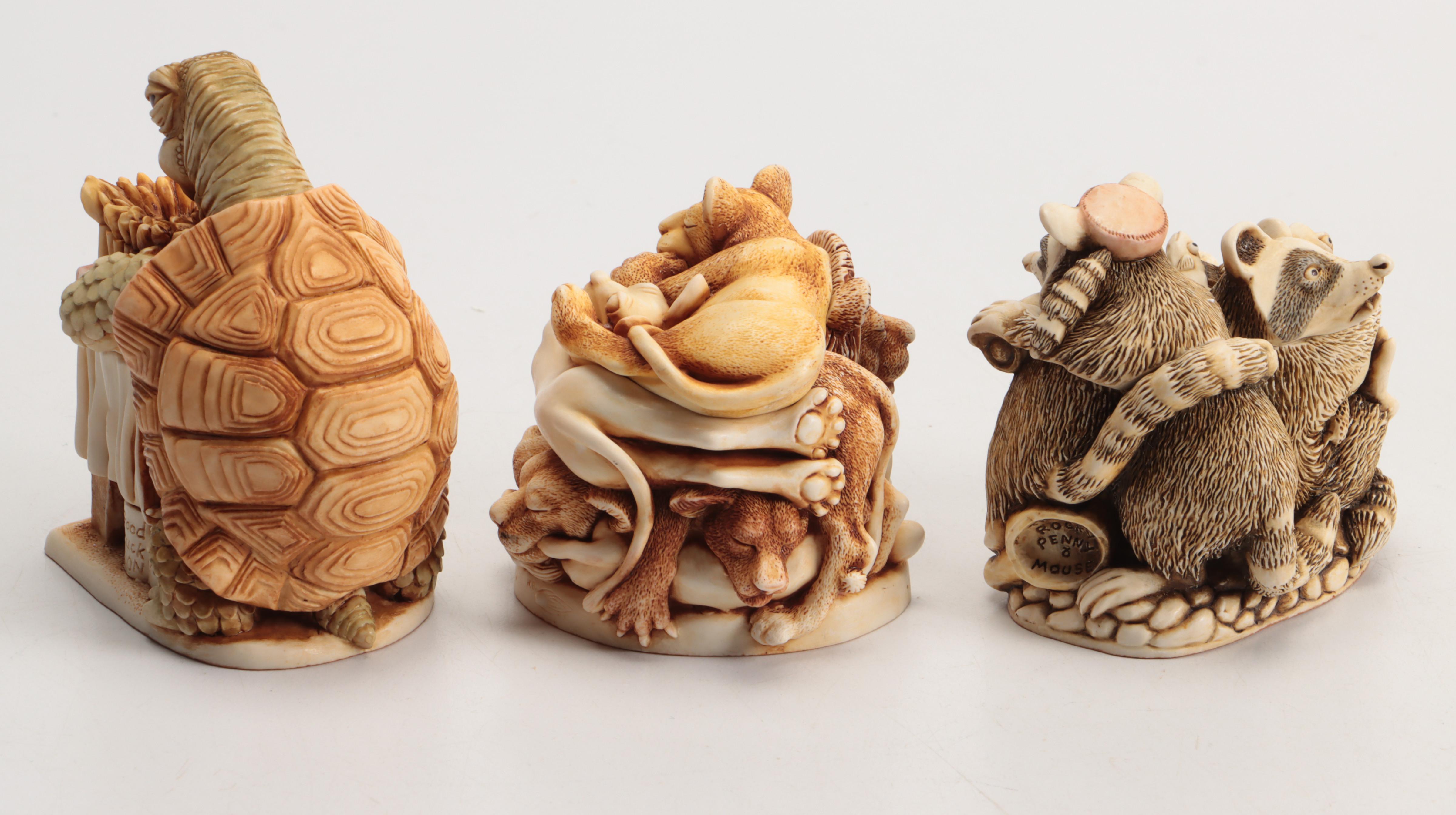 English Harmony Kingdom Figural Keepsake Boxes, Vintage