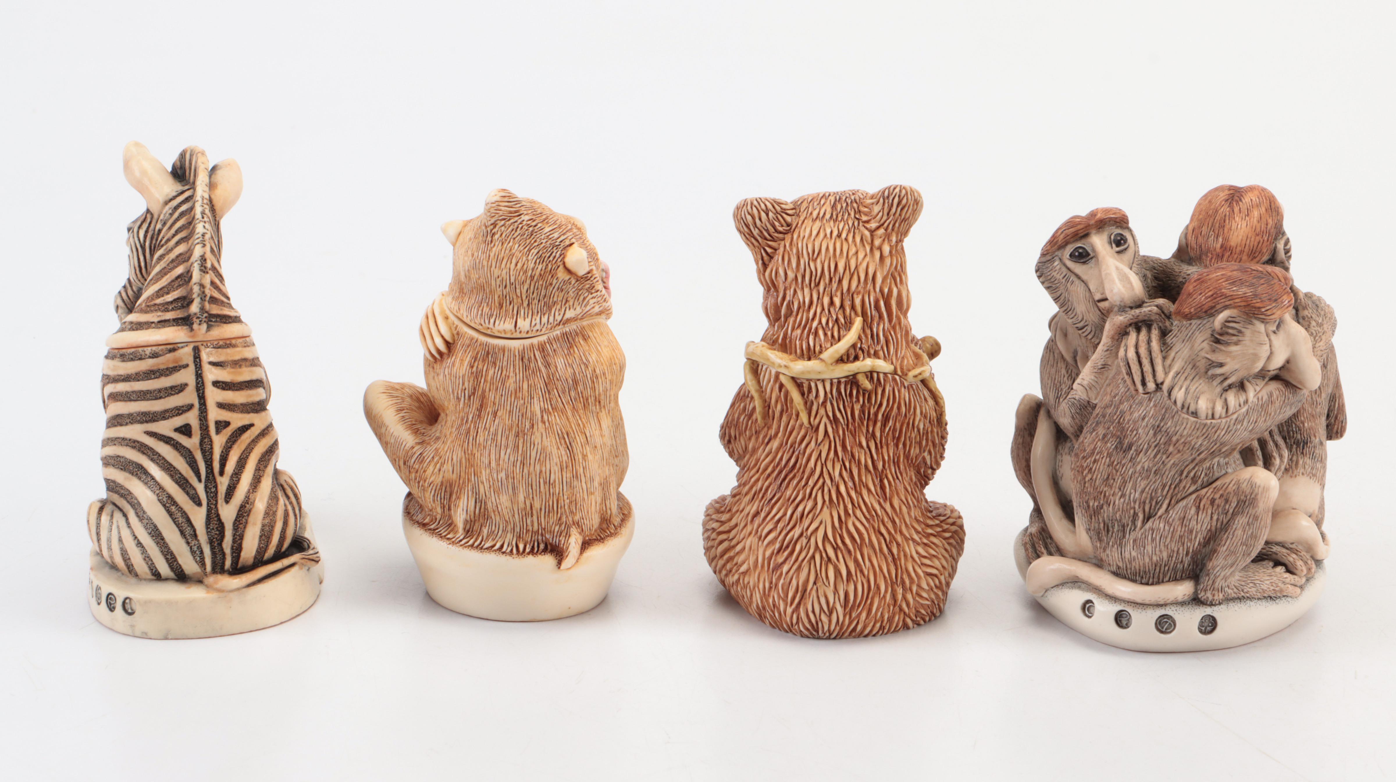 English Harmony Kingdom Figural Keepsake Boxes, Vintage