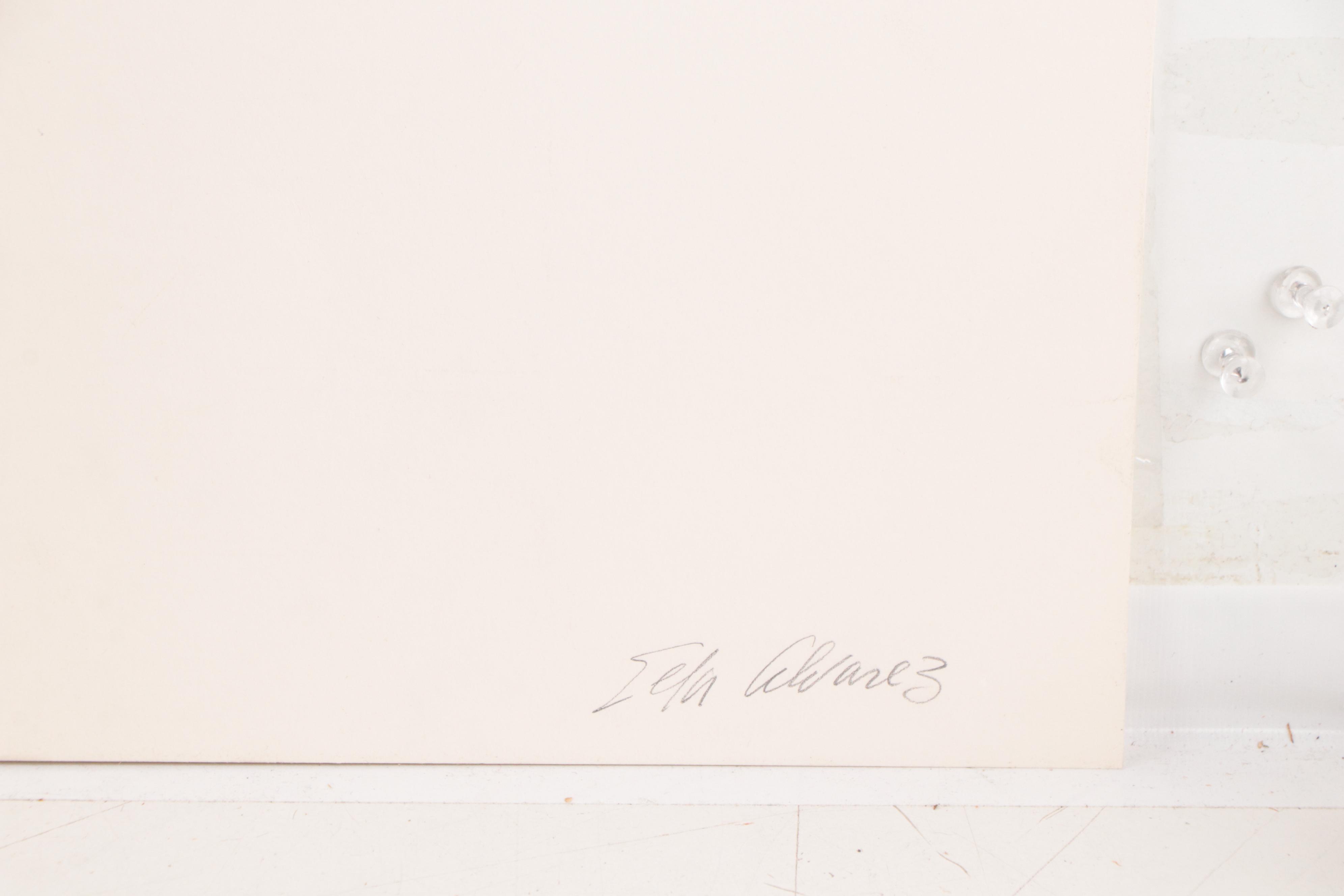 Elba Alvarez Abstract Embellished Serigraph Triptych "Poem of Color," Circa 1980