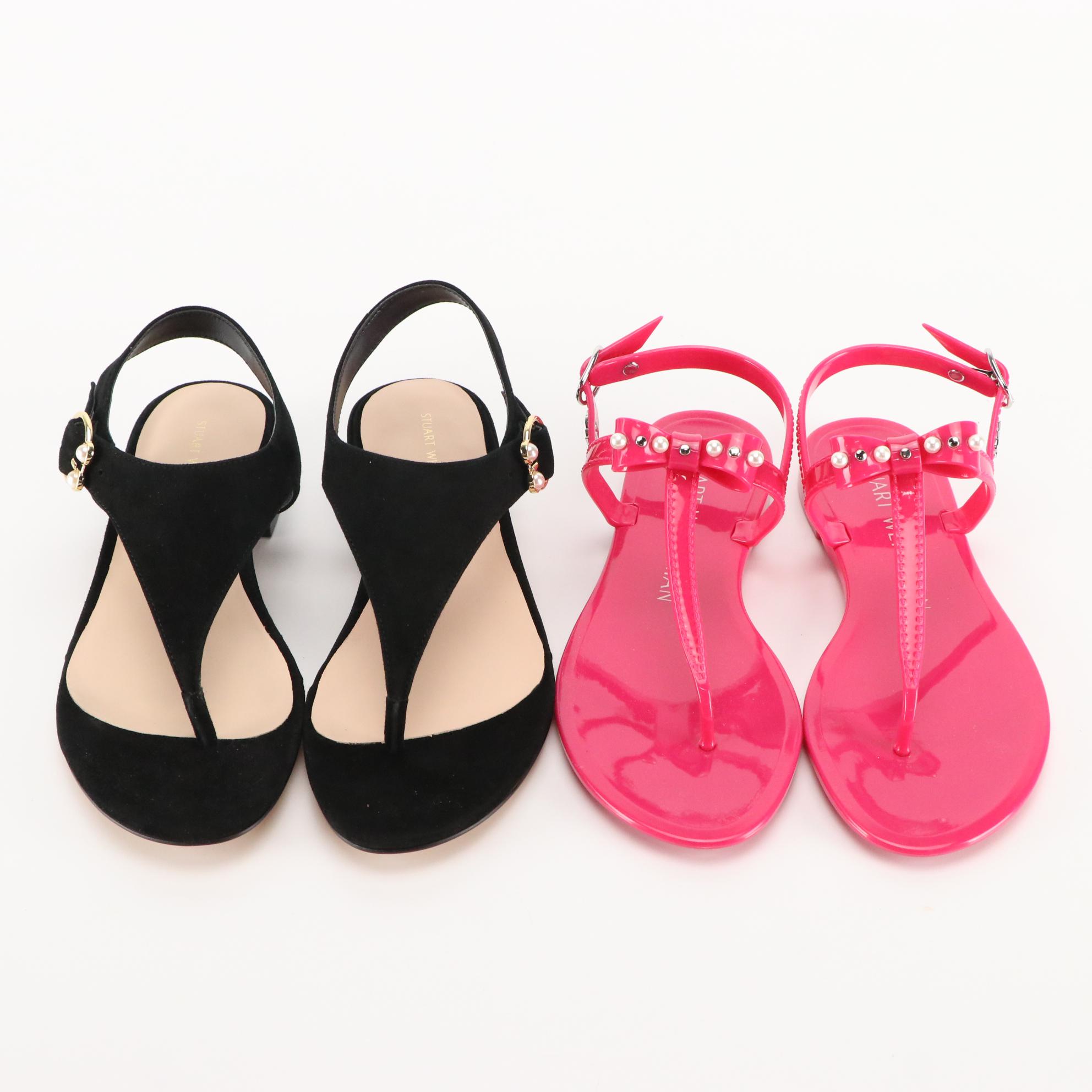 Stuart Weitzman Toe Post, Wrap, and Jelly Sandals, New in Boxes