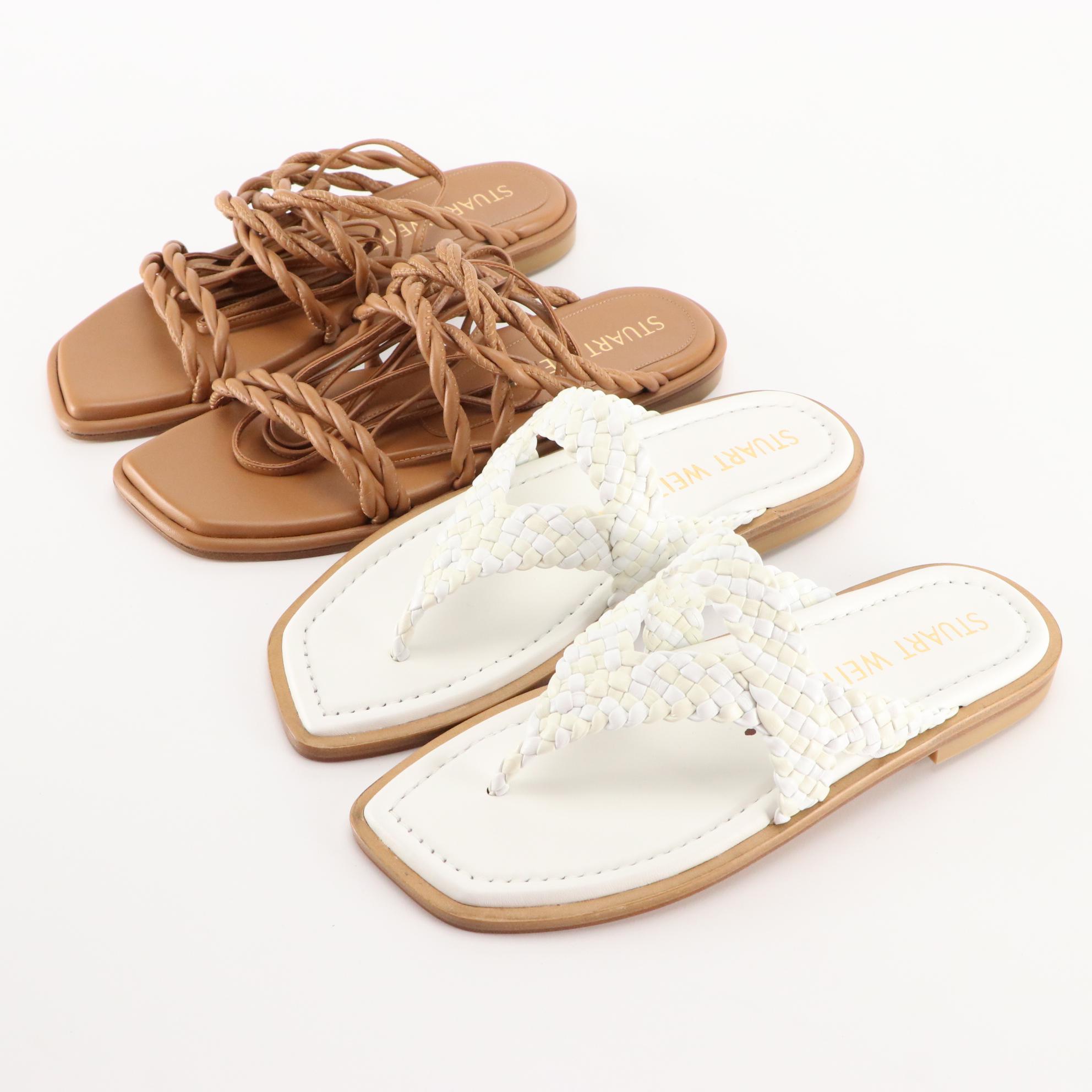 Stuart Weitzman Toe Post, Wrap, and Jelly Sandals, New in Boxes