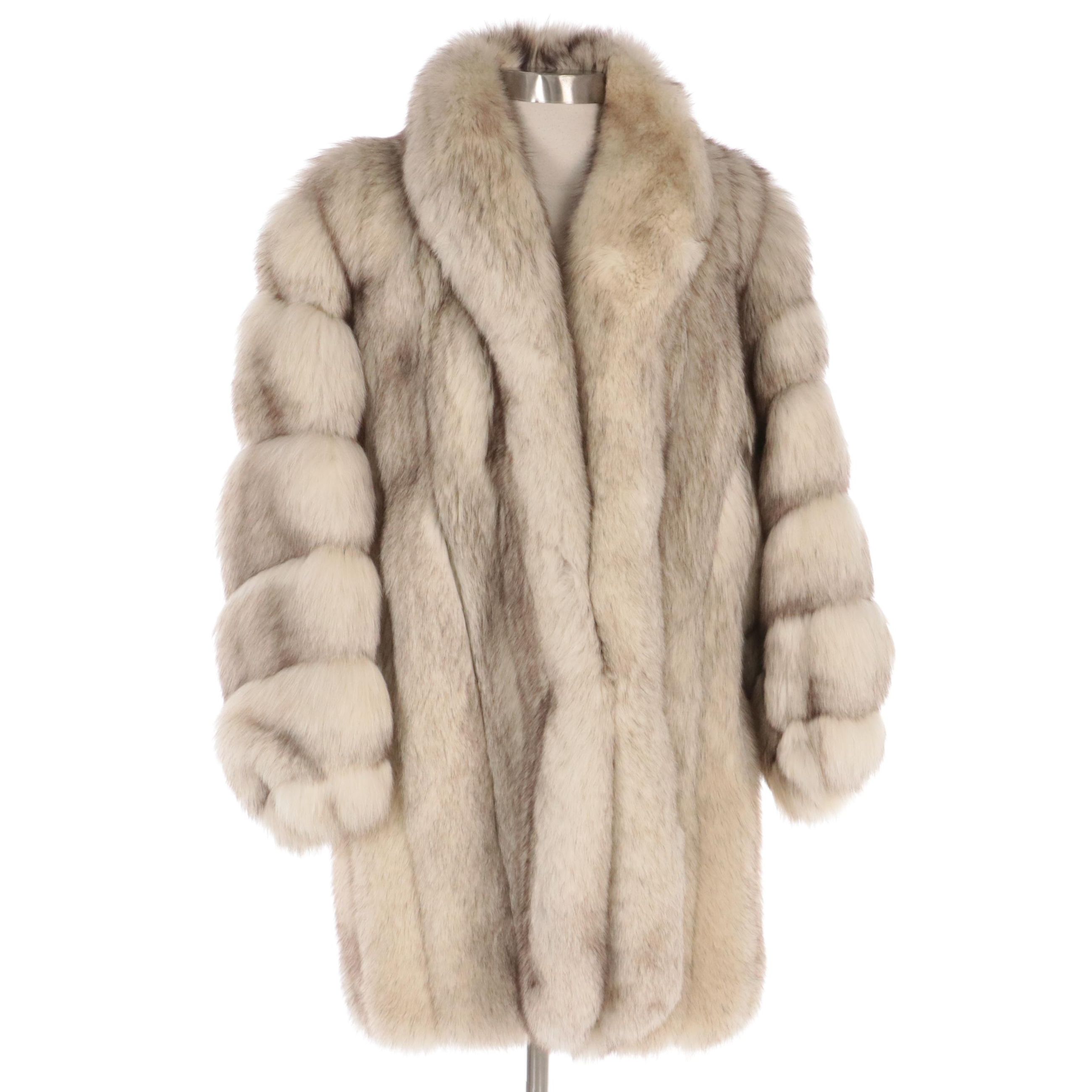 Blue Fox Fur Stroller Coat by Evans Furs for Lazarus