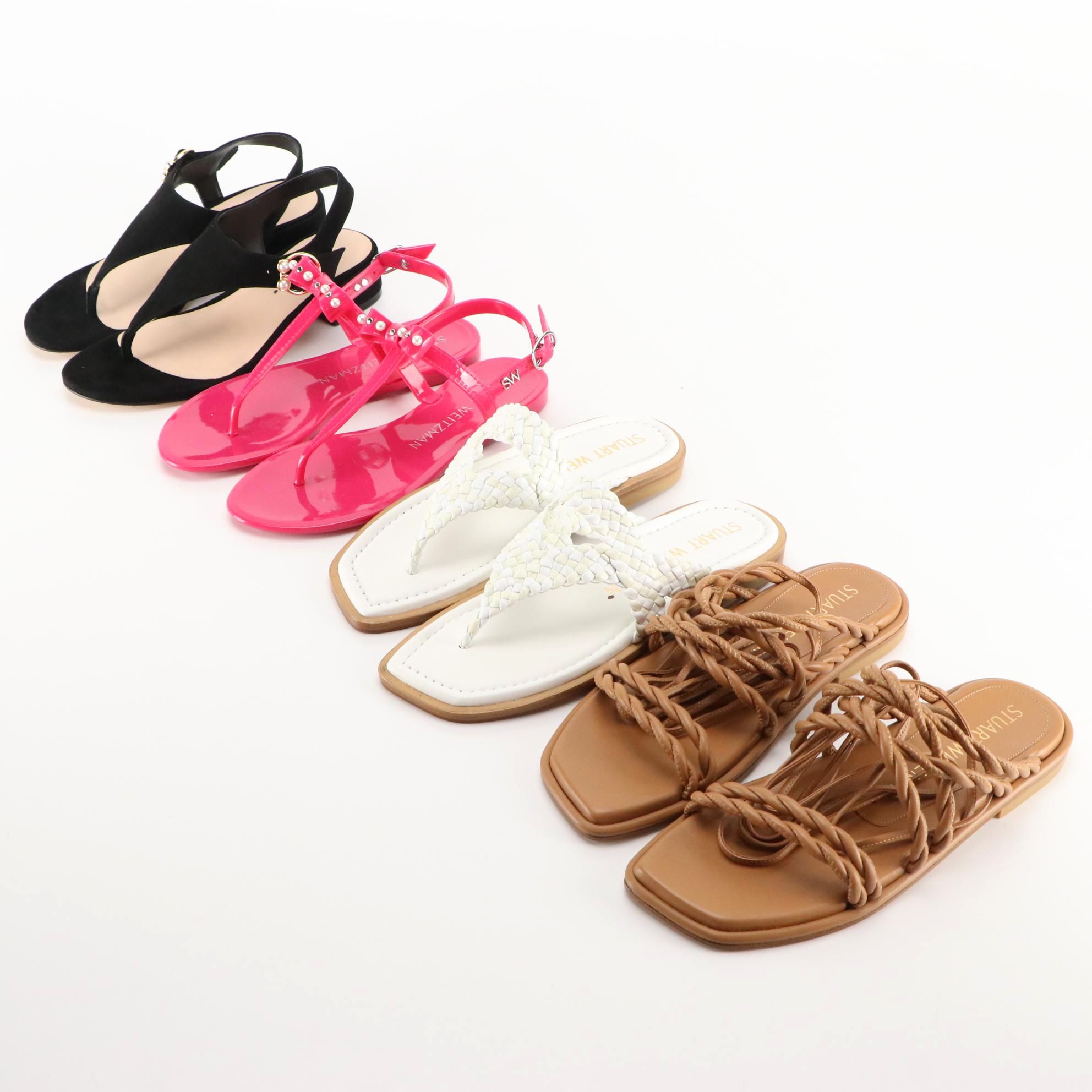 Stuart Weitzman Toe Post, Wrap, and Jelly Sandals, New in Boxes