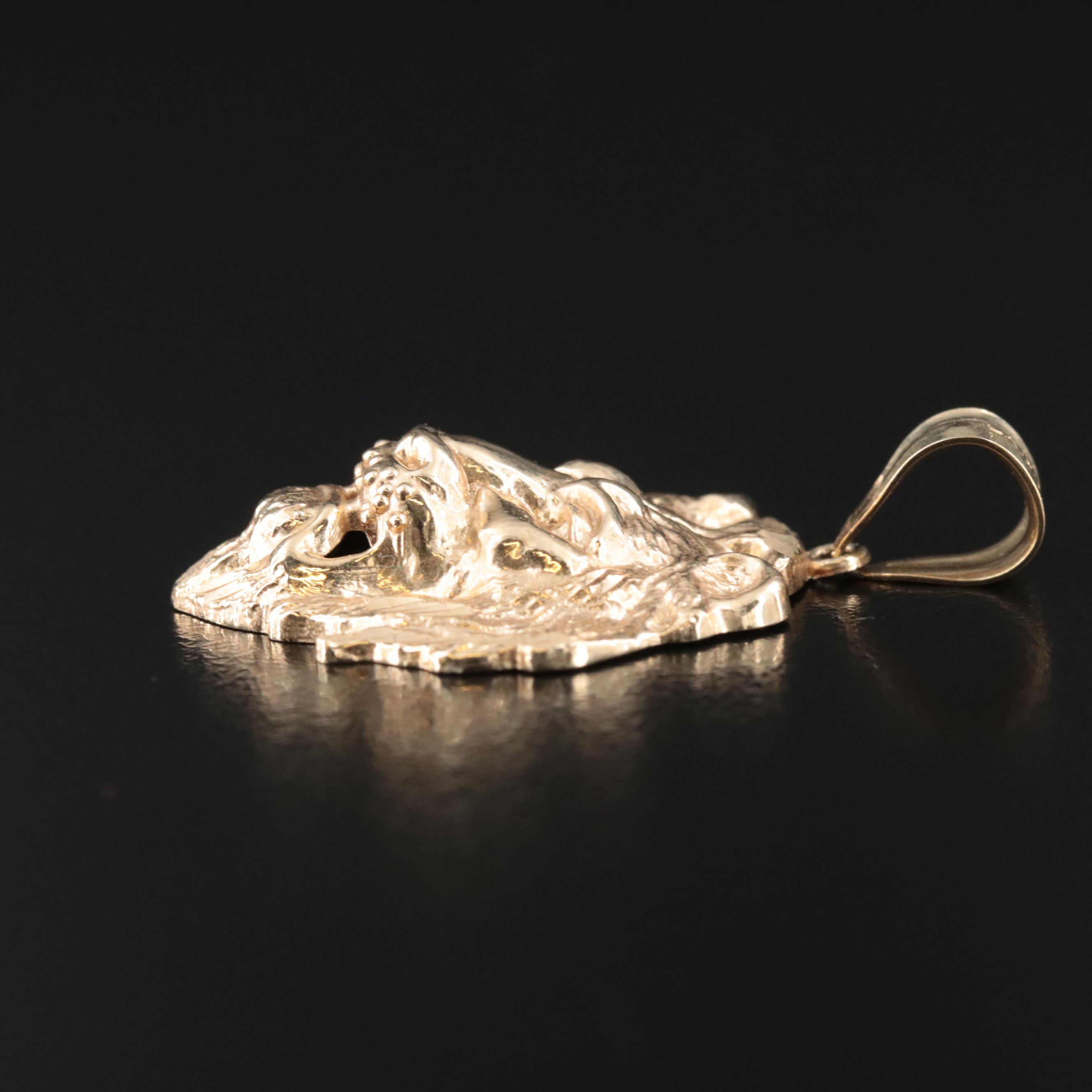 10K Lion Head Pendant