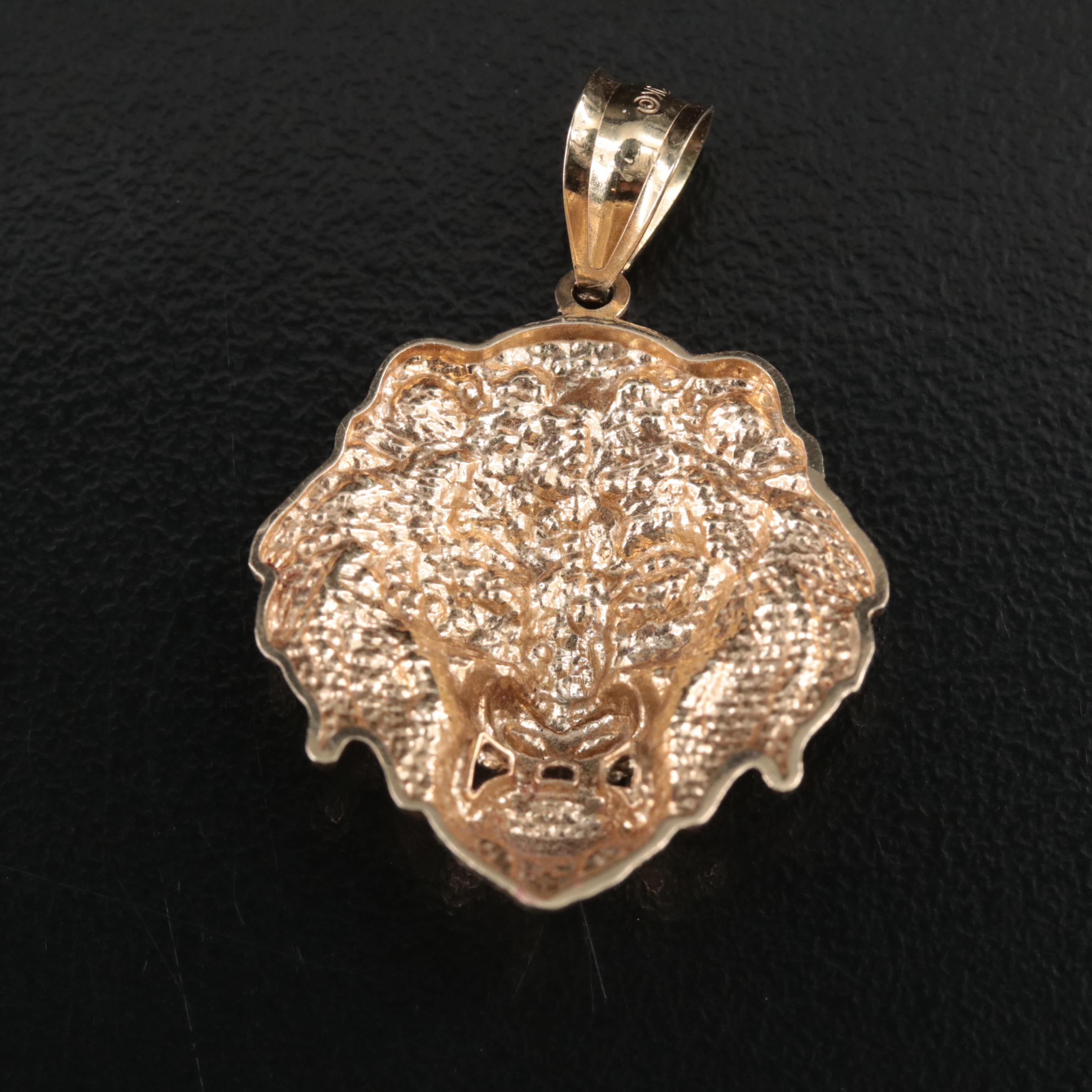 10K Lion Head Pendant
