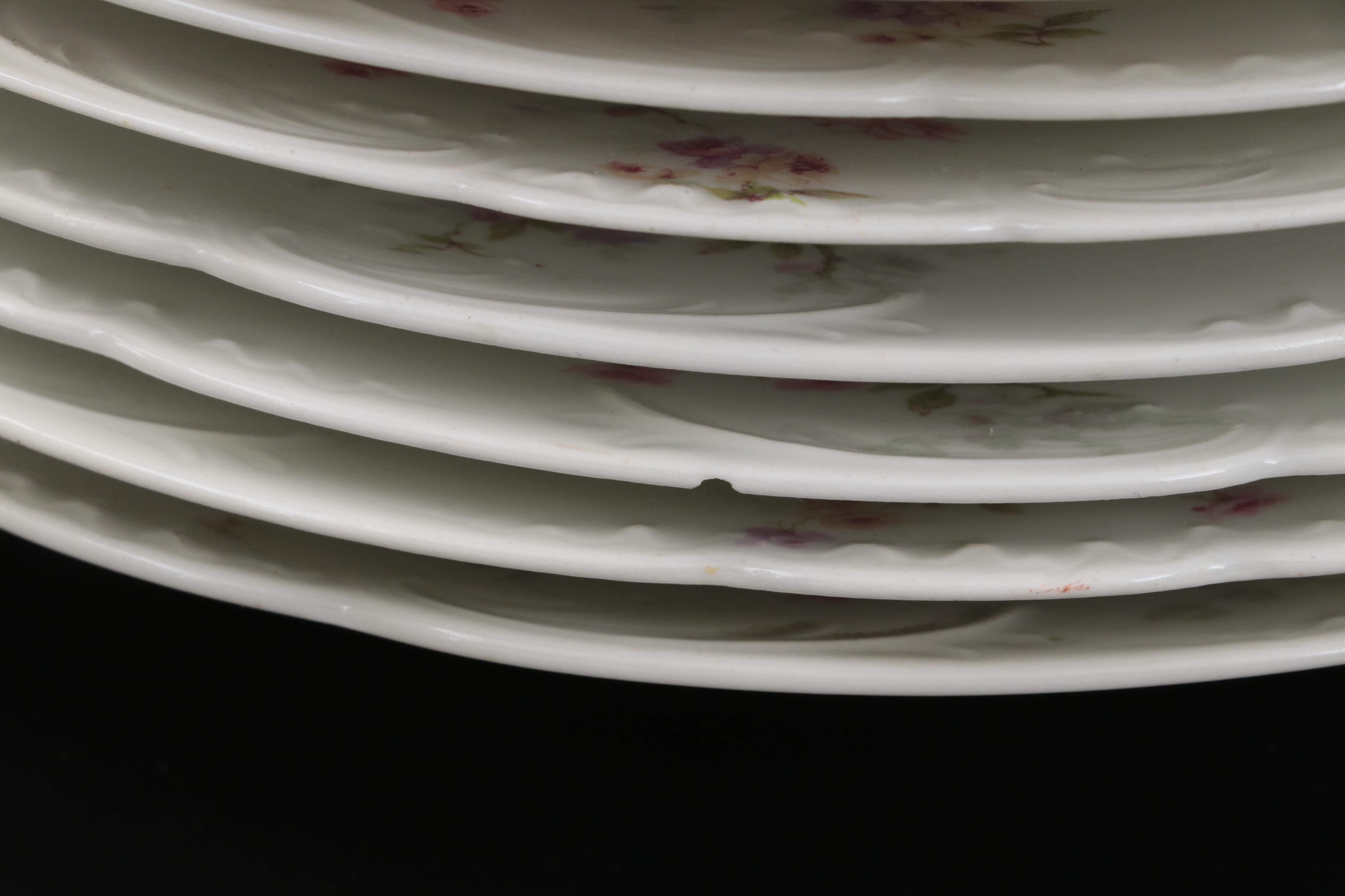 Haviland and Other Limoges Floral Pattern Porcelain Plates with More Tableware