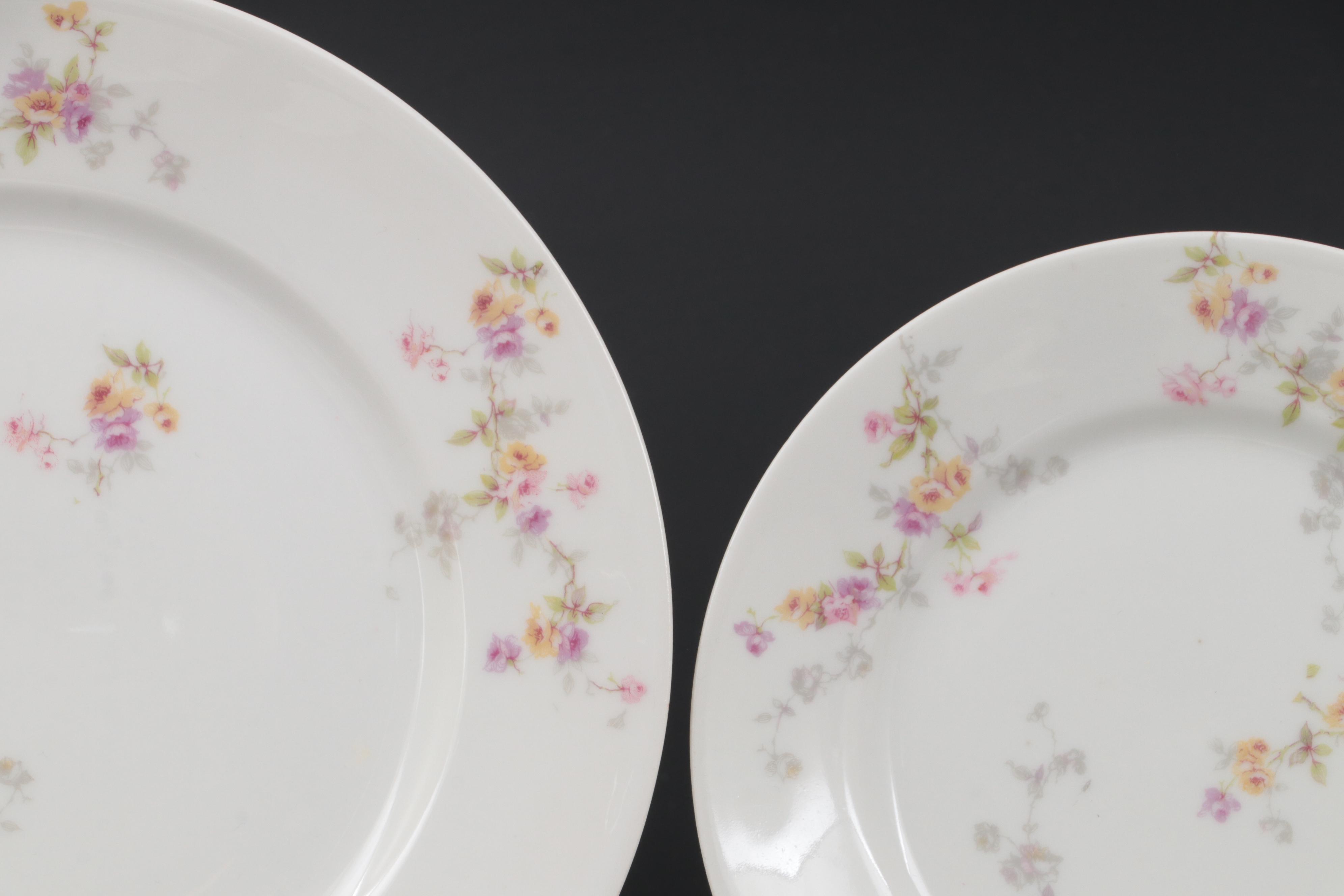 Haviland and Other Limoges Floral Pattern Porcelain Plates with More Tableware