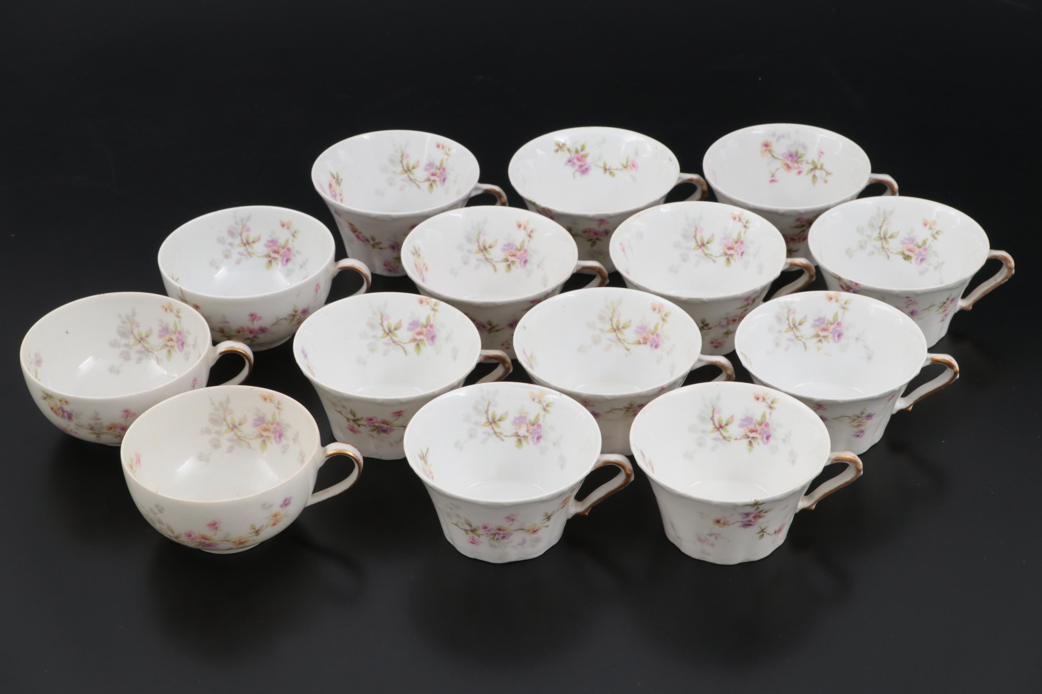 Haviland and Other Limoges Floral Pattern Porcelain Plates with More Tableware