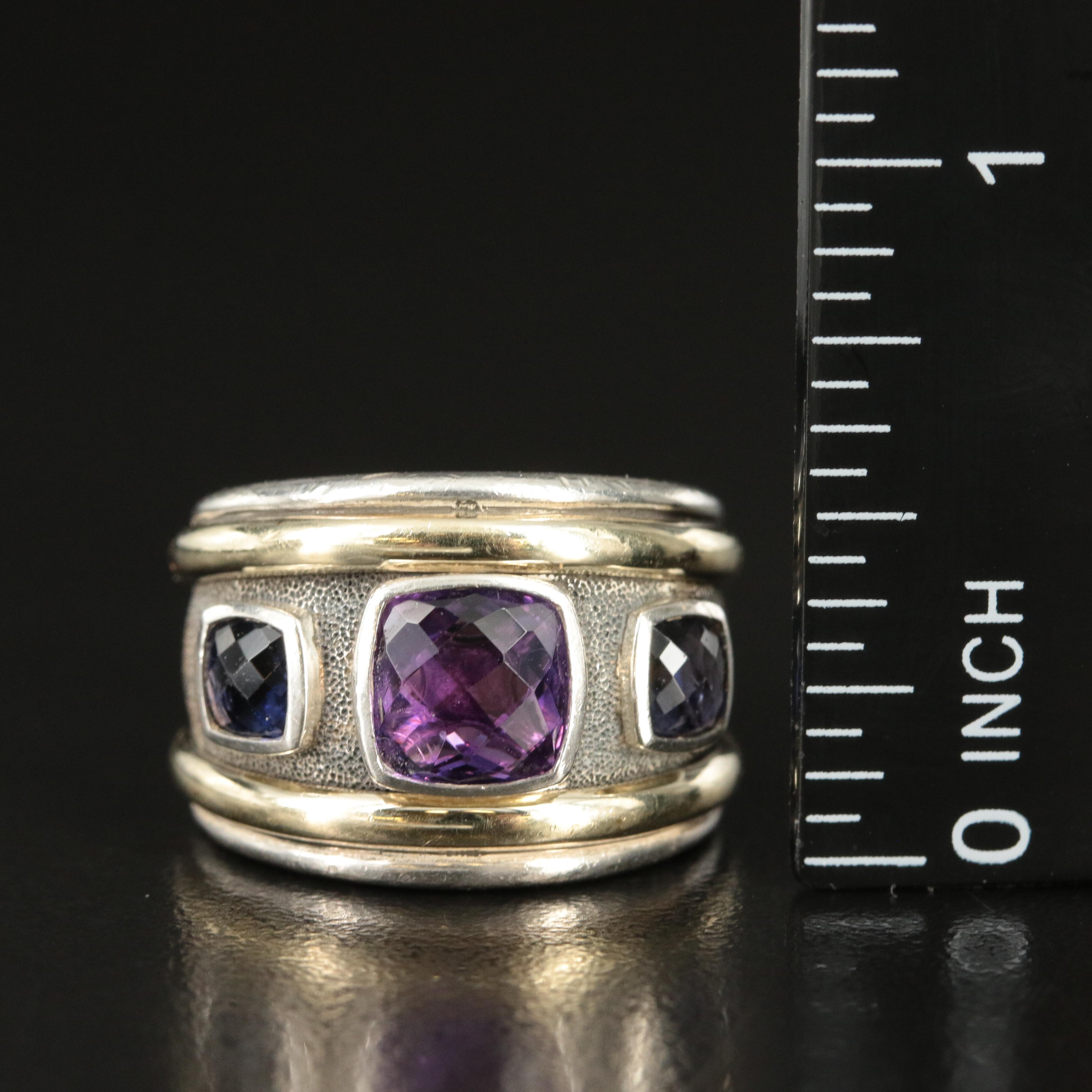 David Yurman "Renaissance®" Sterling, 14K, Amethyst and Iolite Ring