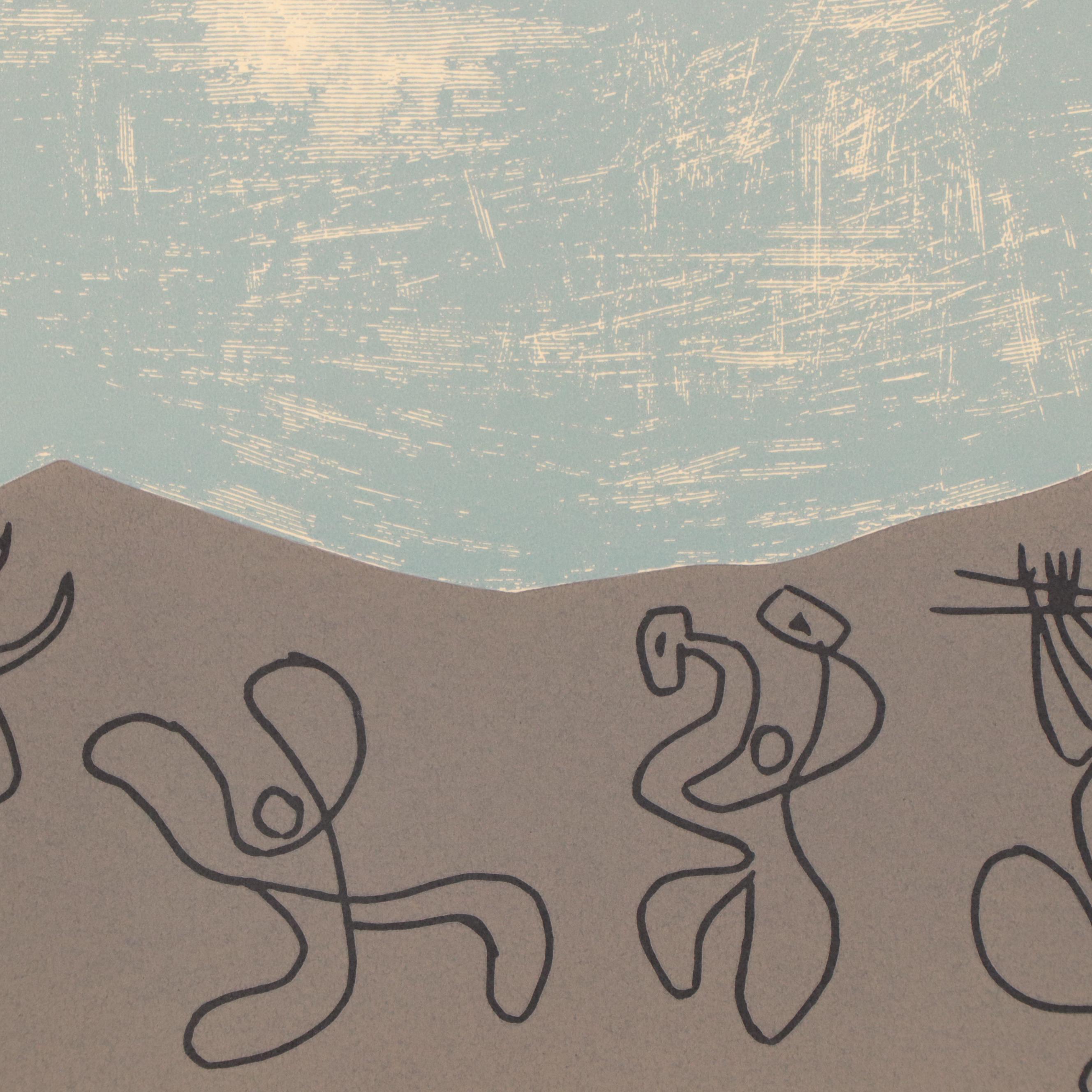 Pablo Picasso Linoleum Cuts "Bacchanal" and "Bacchanal with Bull," 1962