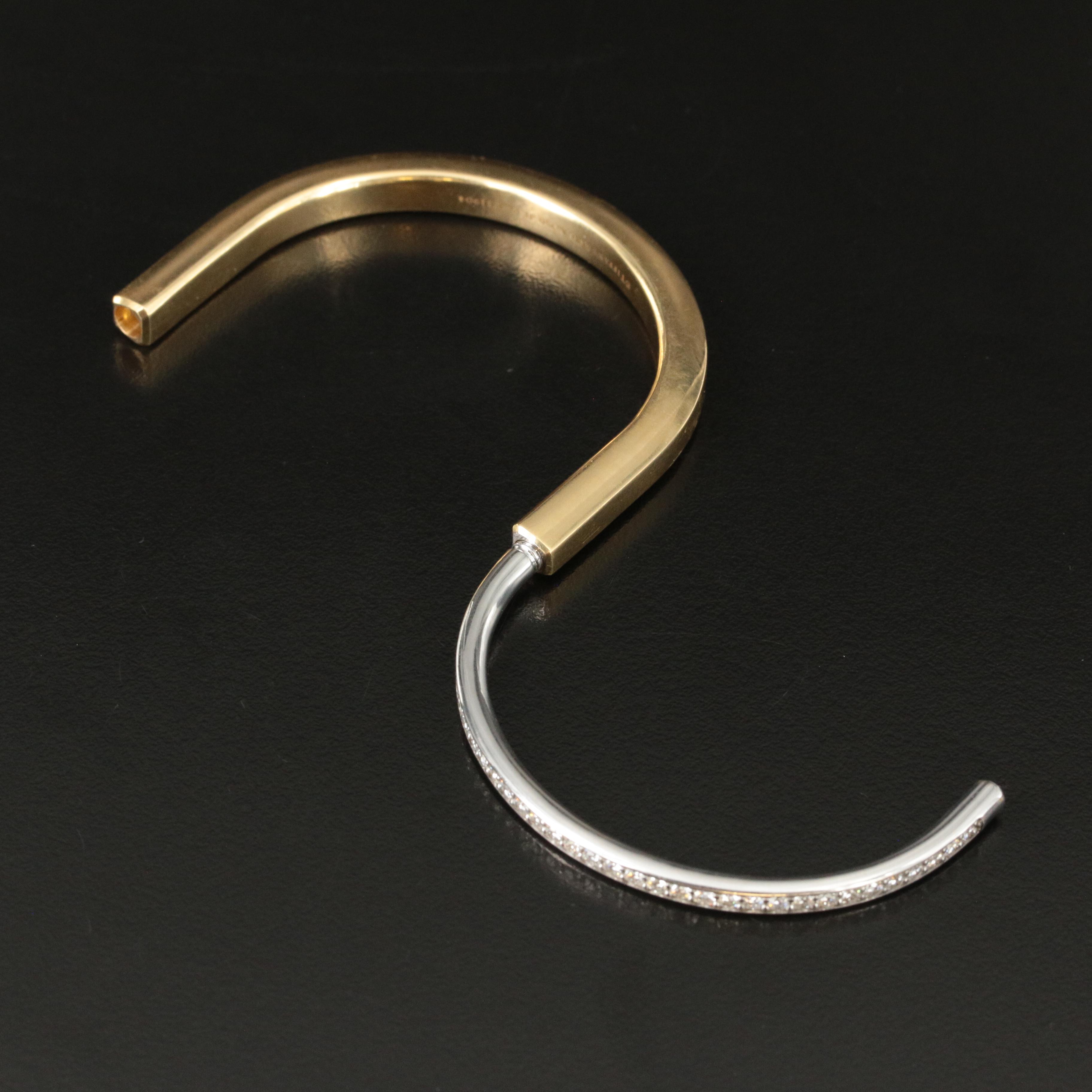 Tiffany & Co. 18K 1.39 CTW Diamond Lock Bracelet