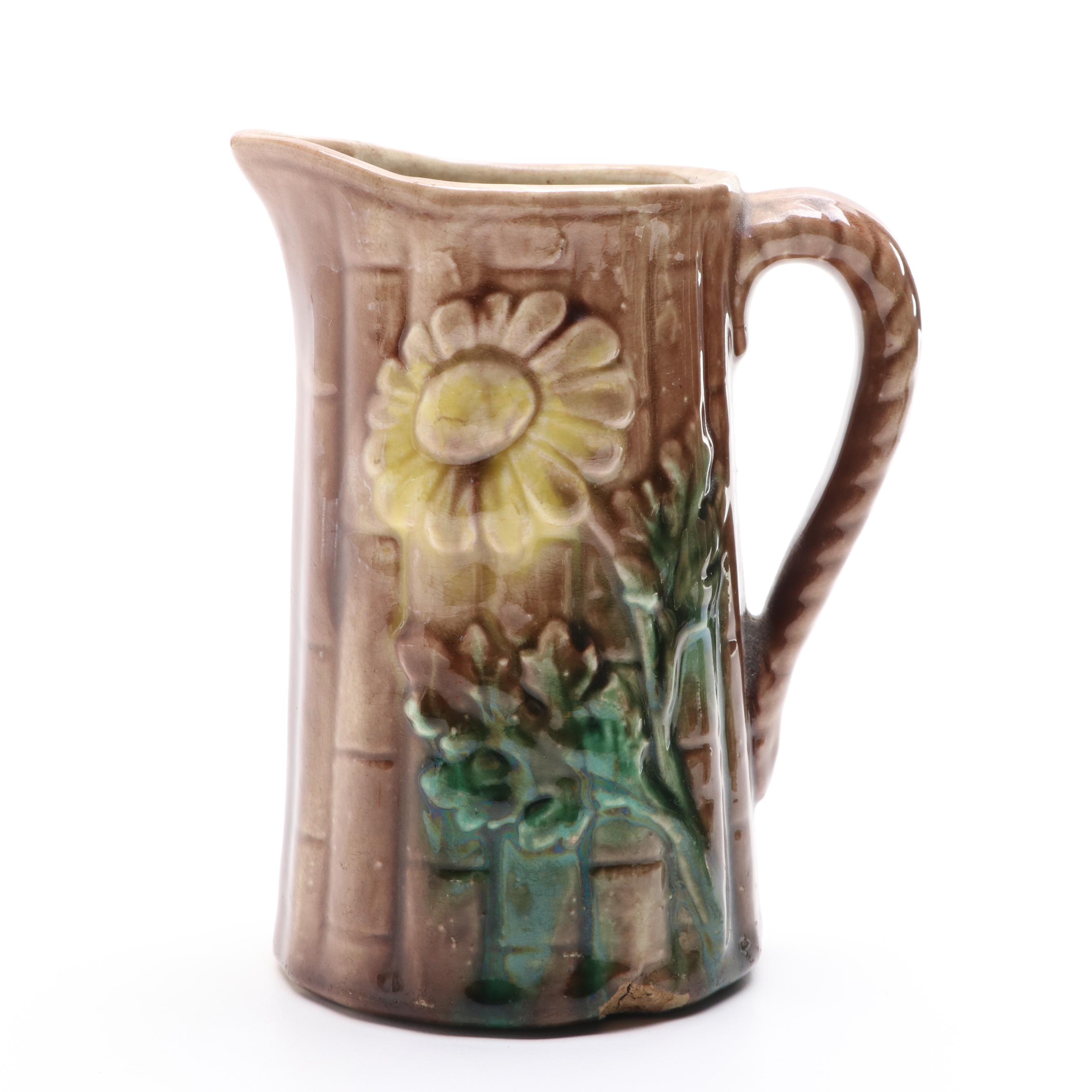 English and Other Majolica Pitchers, Late 19th/ Early 20th Century
