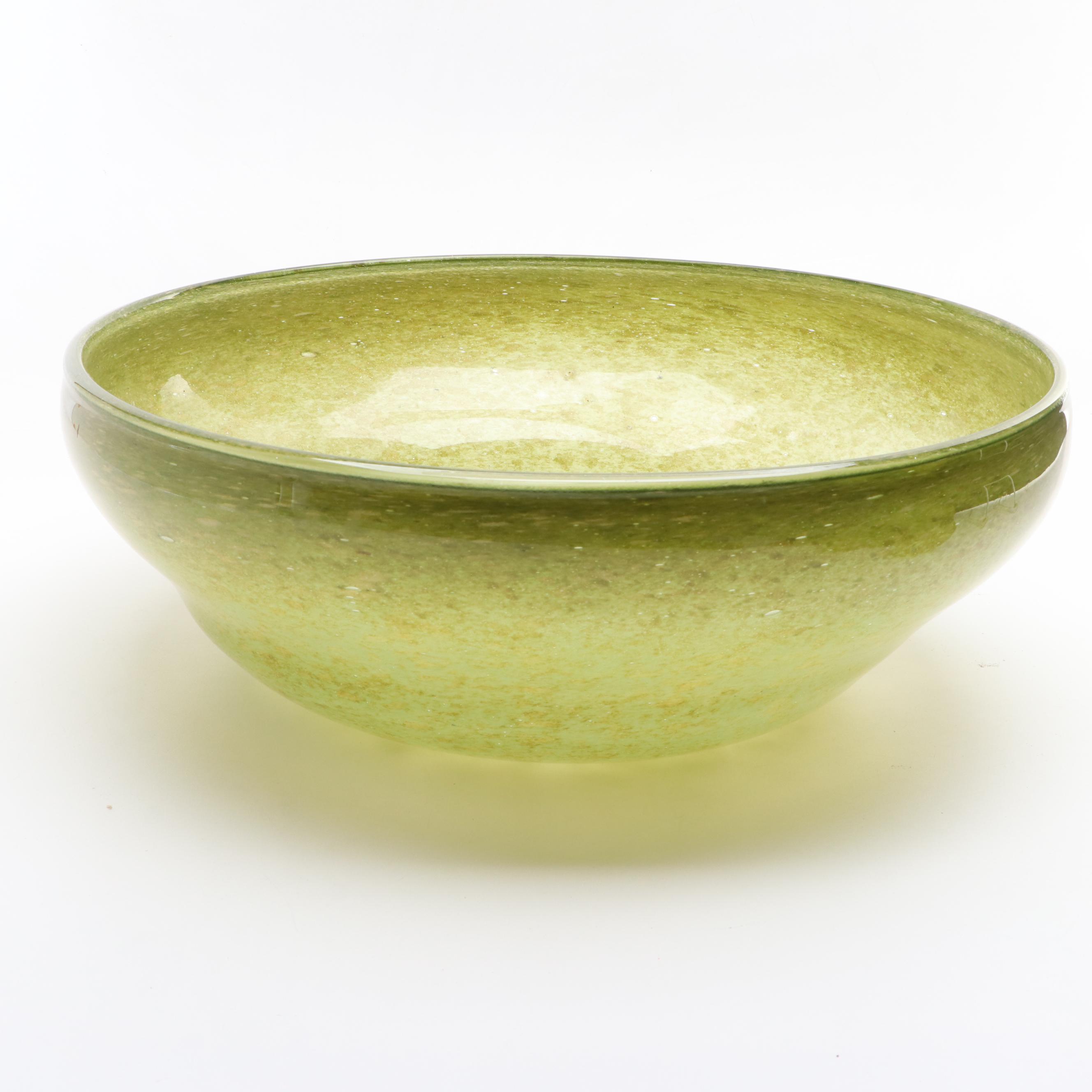 Hand Blown Glass Decorative Bowl with Composite Apples