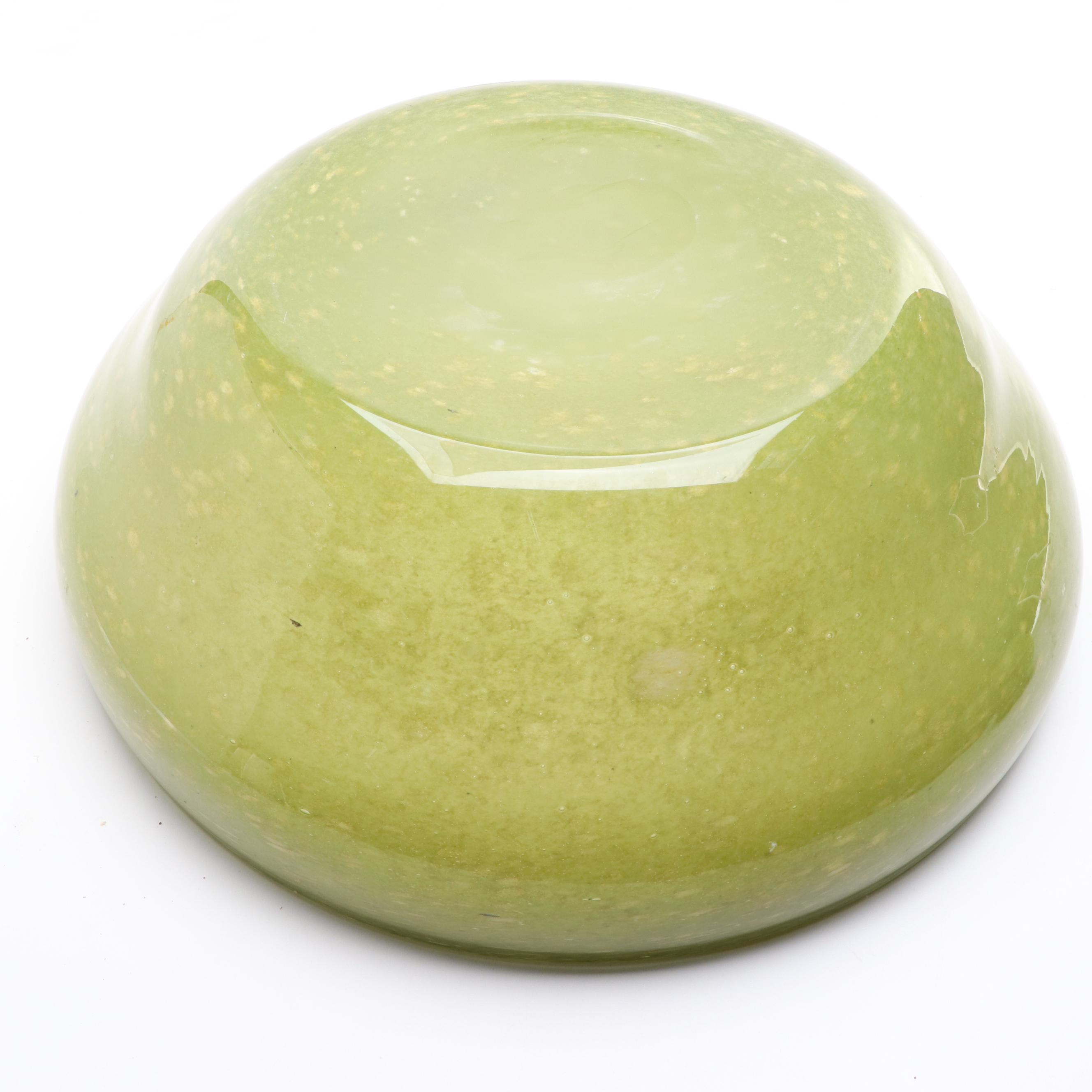 Hand Blown Glass Decorative Bowl with Composite Apples