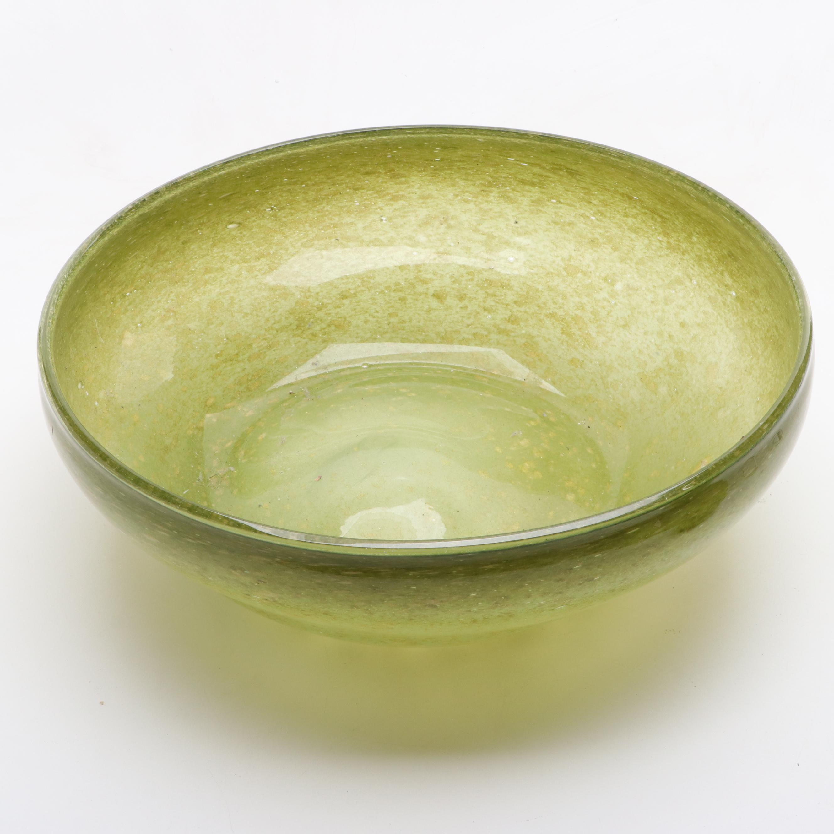 Hand Blown Glass Decorative Bowl with Composite Apples