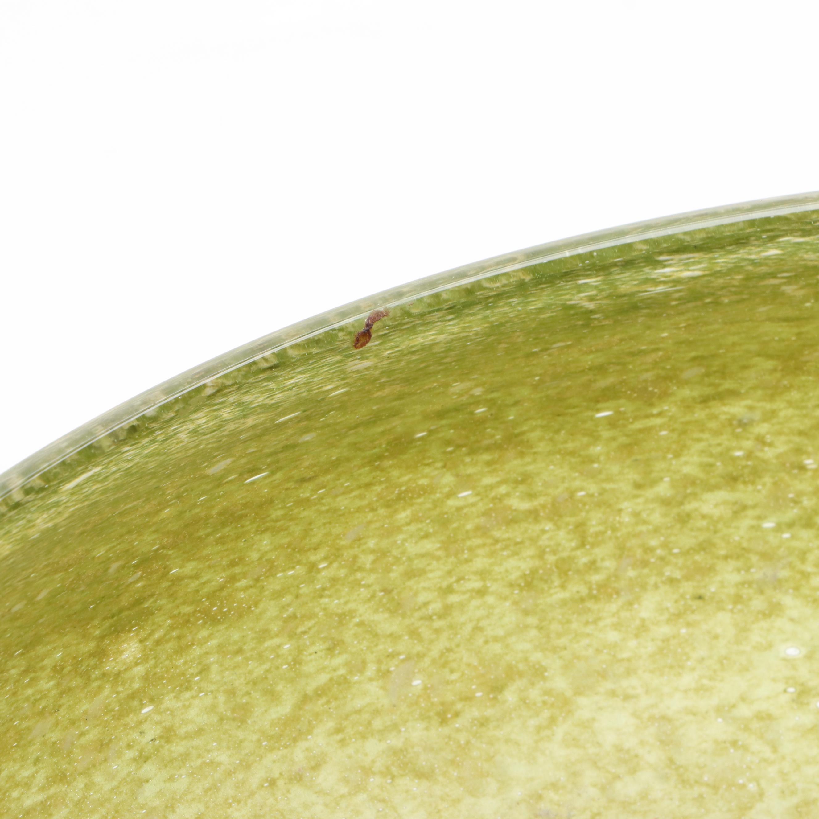 Hand Blown Glass Decorative Bowl with Composite Apples